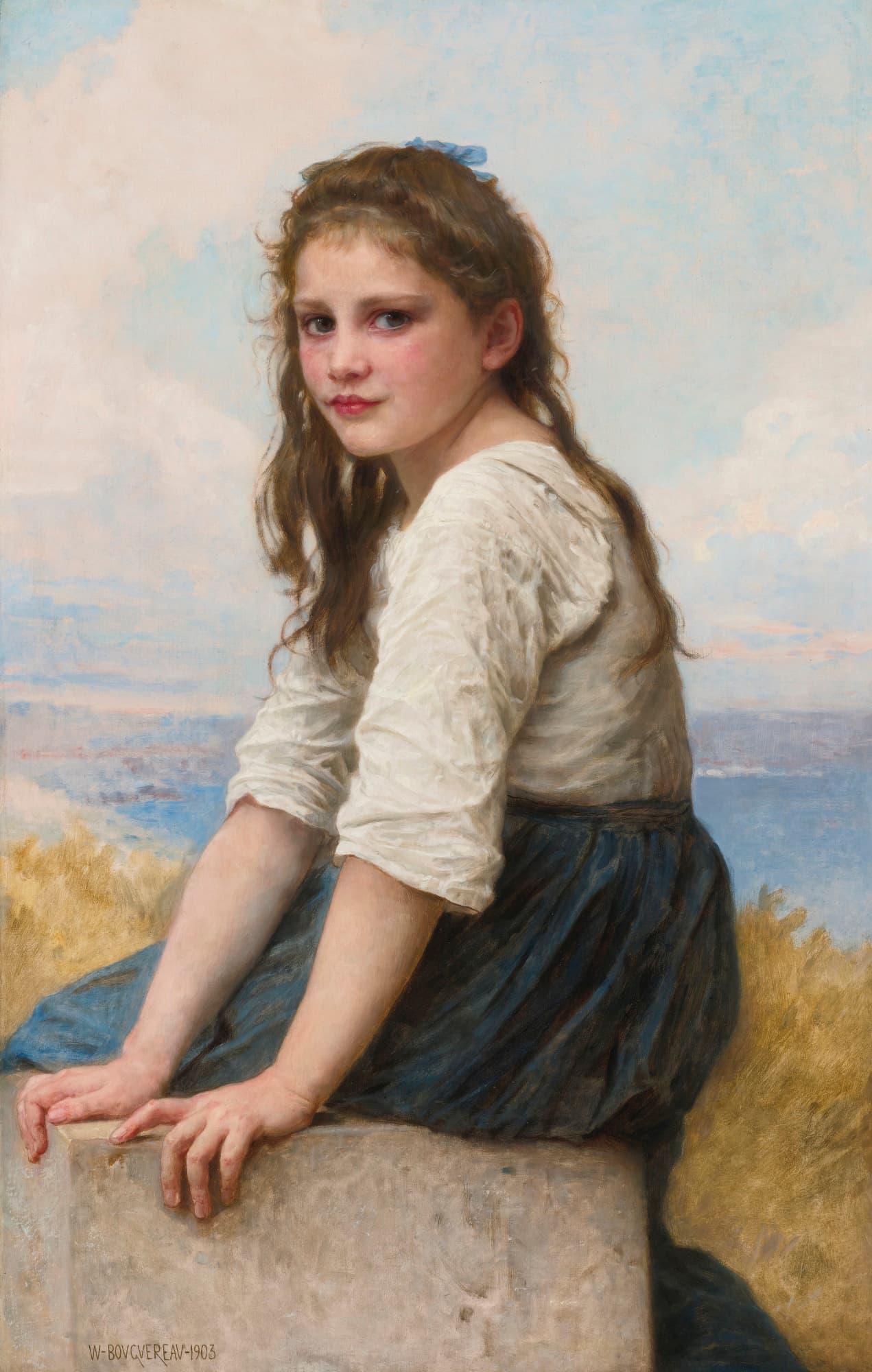 《海边》（At the Seaside）｜威廉-阿道夫·布格罗 William-Adolphe Bouguereau｜1903