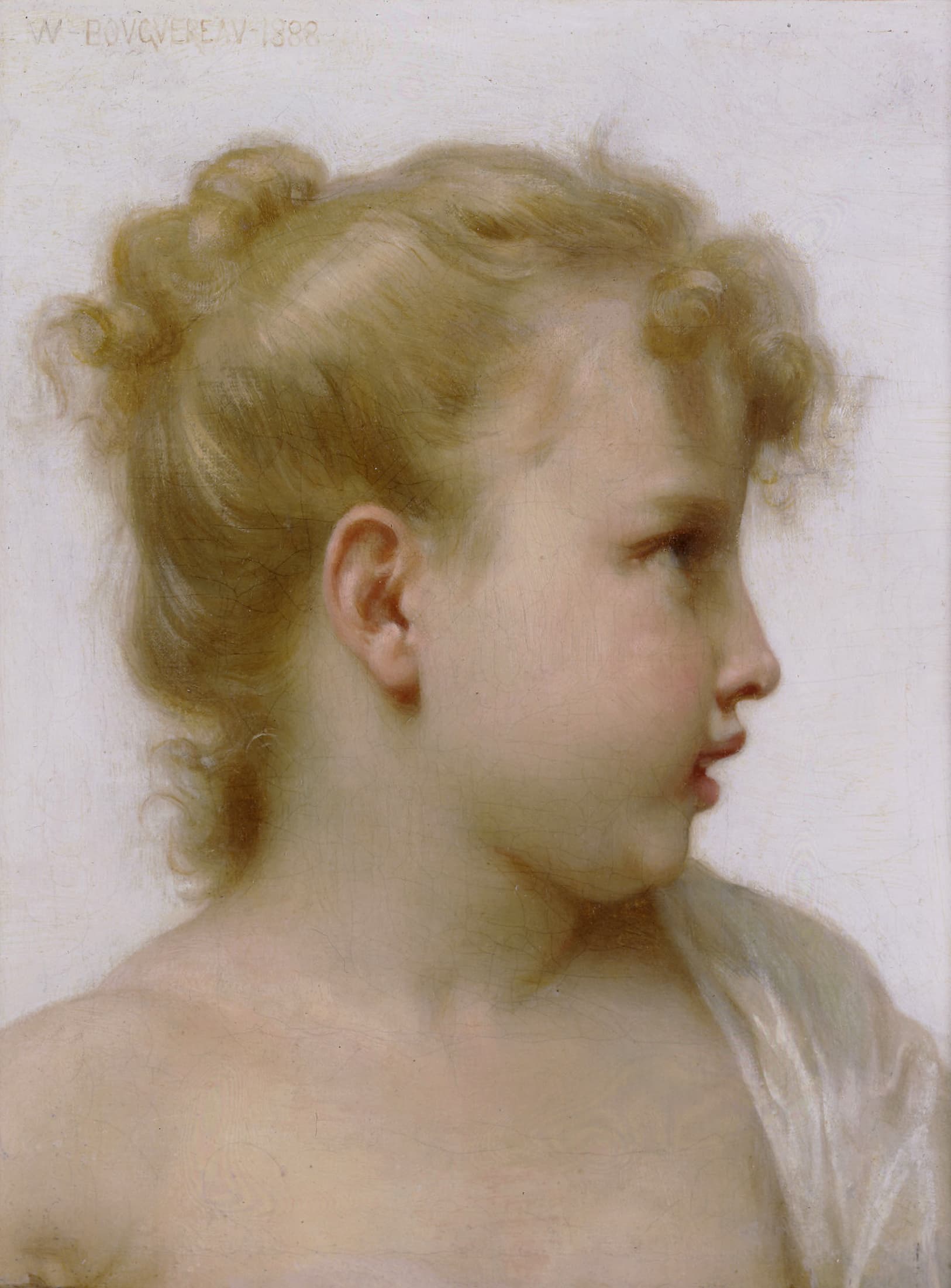 《小女孩头像习作》（Study: Head of a Little Girl）｜威廉-阿道夫·布格罗 William-Adolphe Bouguereau｜1888