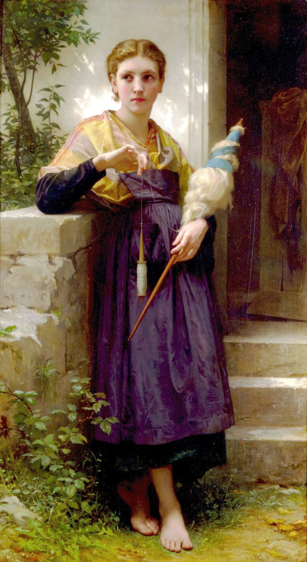 《纺纱女》（The Spinner）｜威廉-阿道夫·布格罗 William-Adolphe Bouguereau