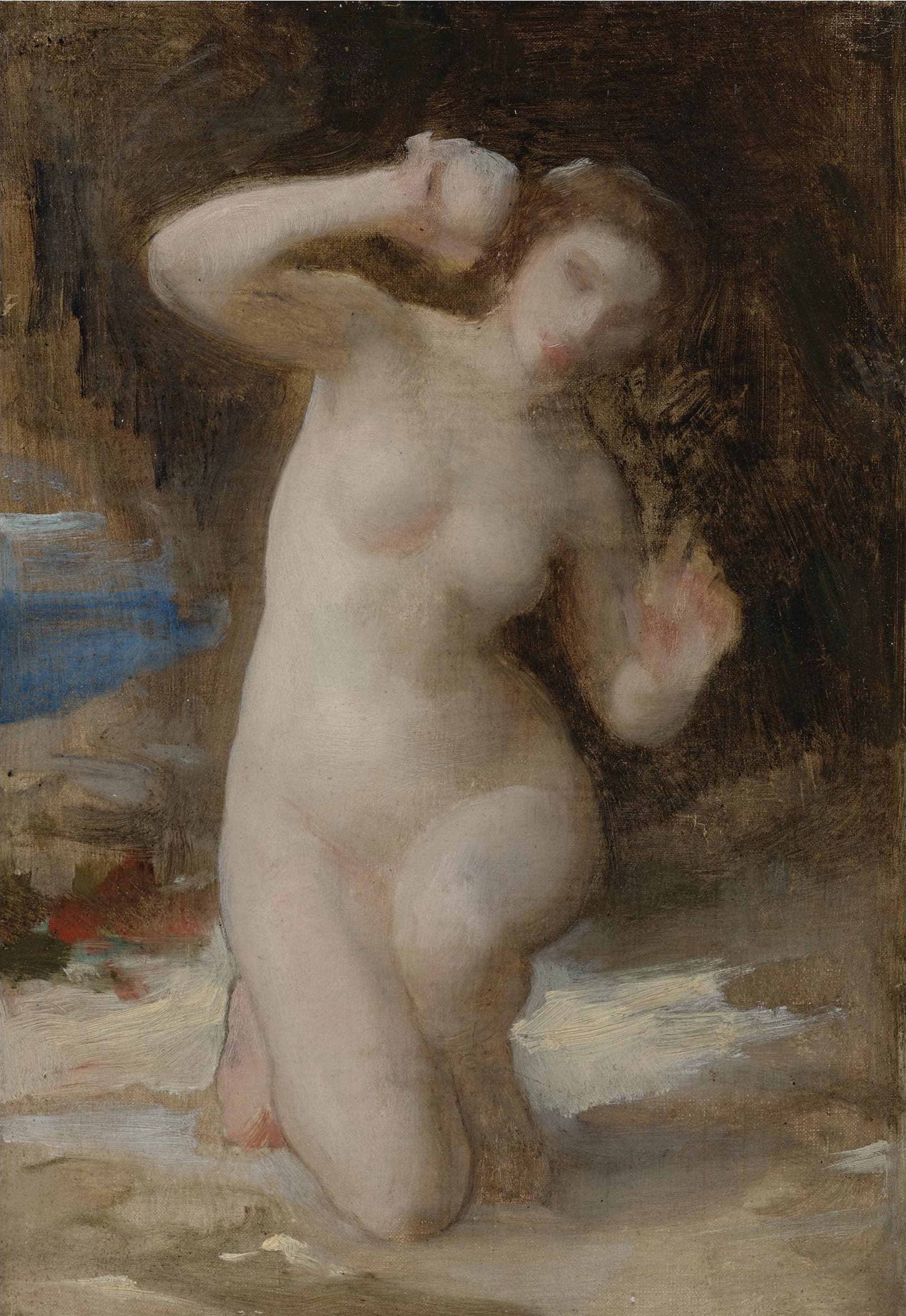 《《持贝壳的女子》习作》（Study for Woman with a Shell）｜威廉-阿道夫·布格罗 William-Adolphe Bouguereau