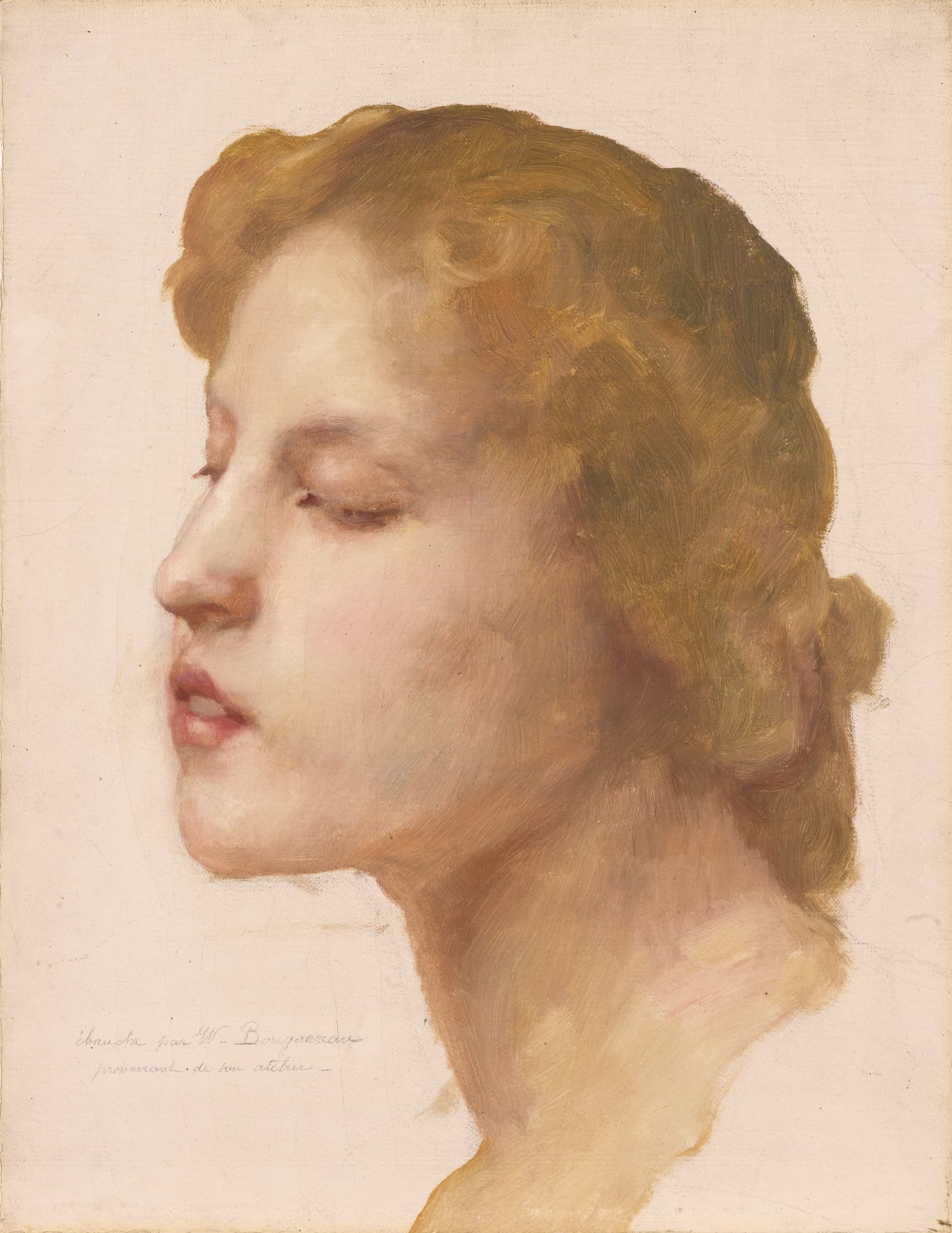 《女子头像习作》（Study of a Woman's Head）｜威廉-阿道夫·布格罗 William-Adolphe Bouguereau