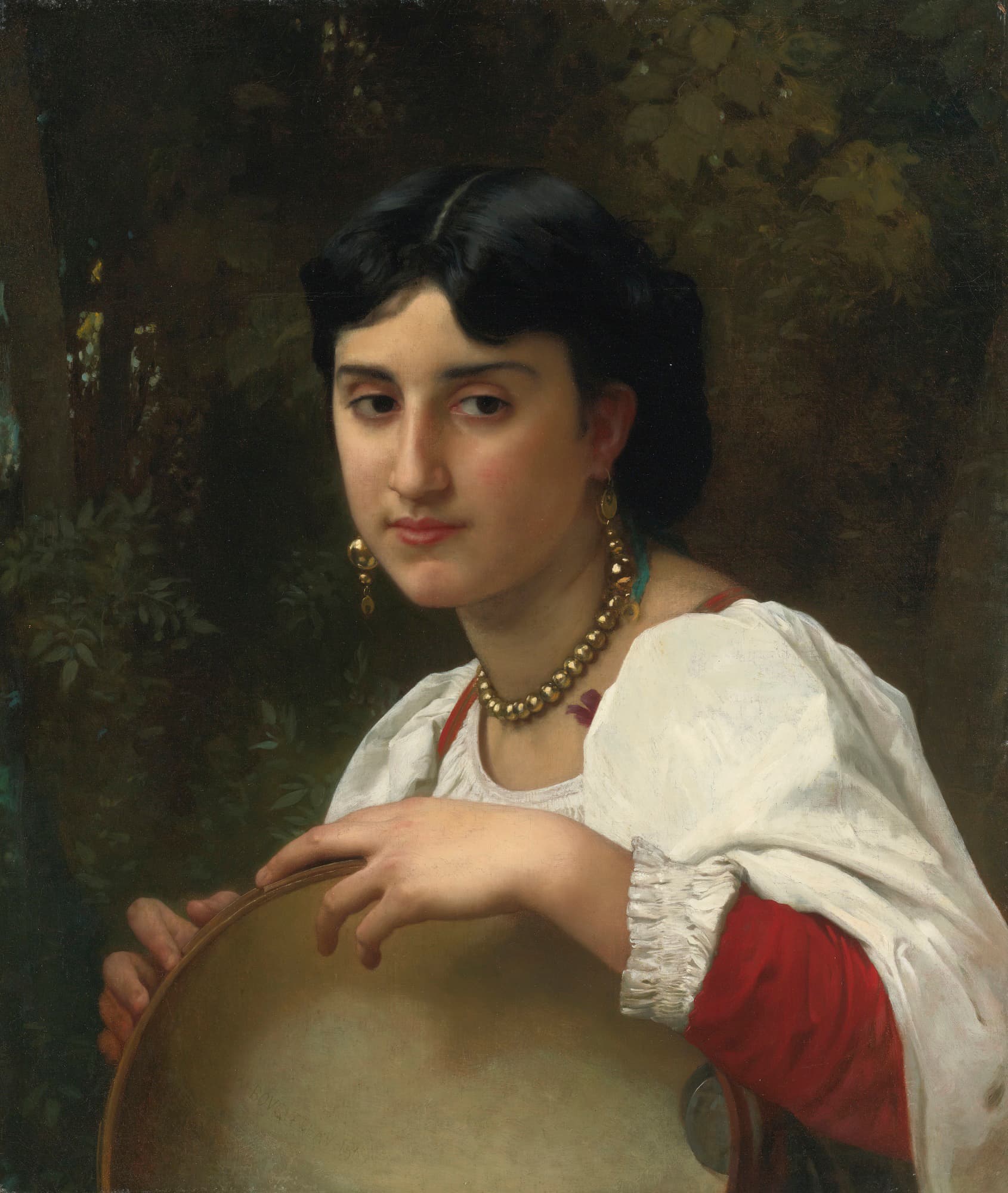 《手持铃鼓的意大利少女》（The Italian Tambourine Girl）｜威廉-阿道夫·布格罗 William-Adolphe Bouguereau