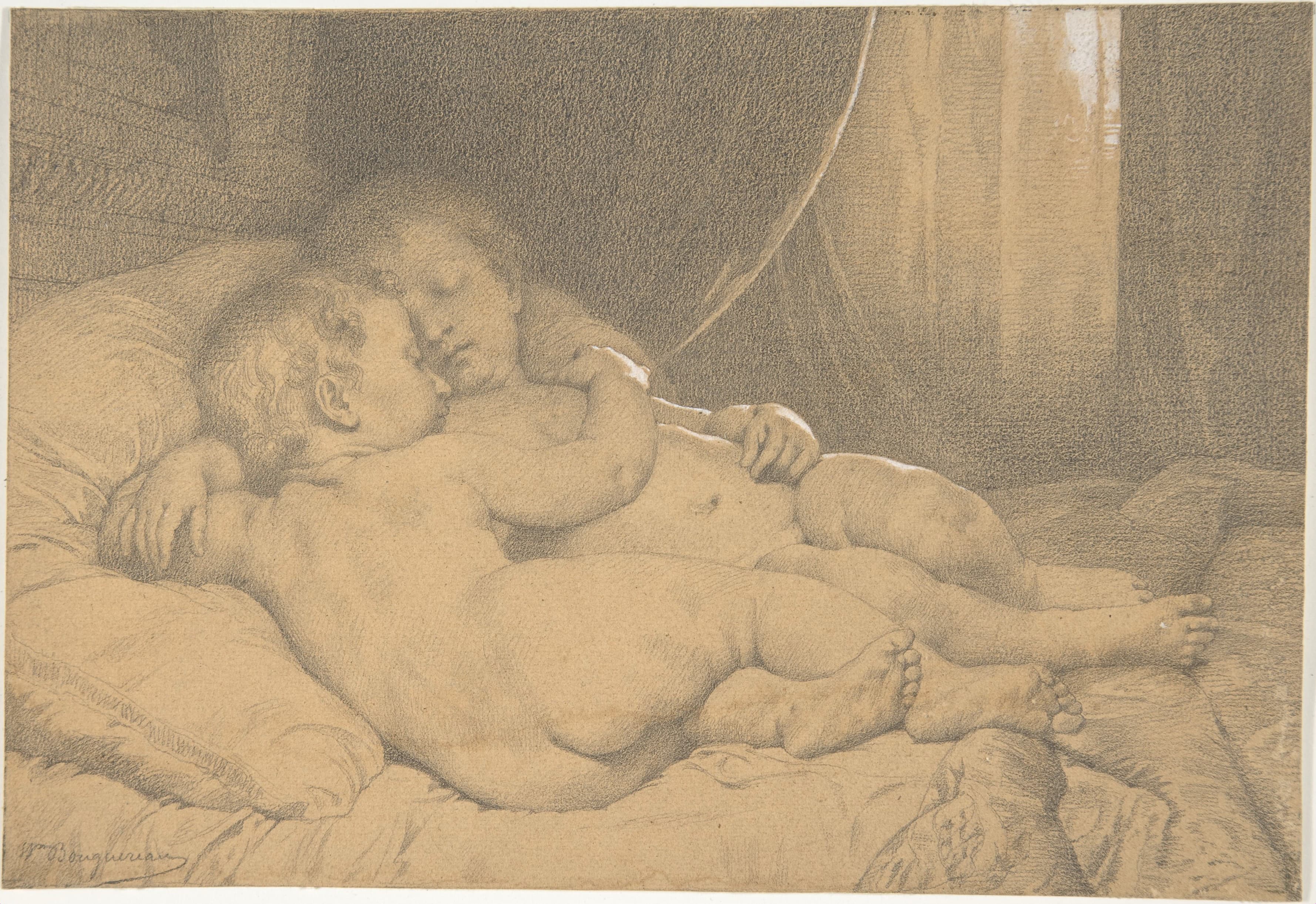 《两个熟睡的孩子》（Two Sleeping Children）｜威廉-阿道夫·布格罗 William-Adolphe Bouguereau
