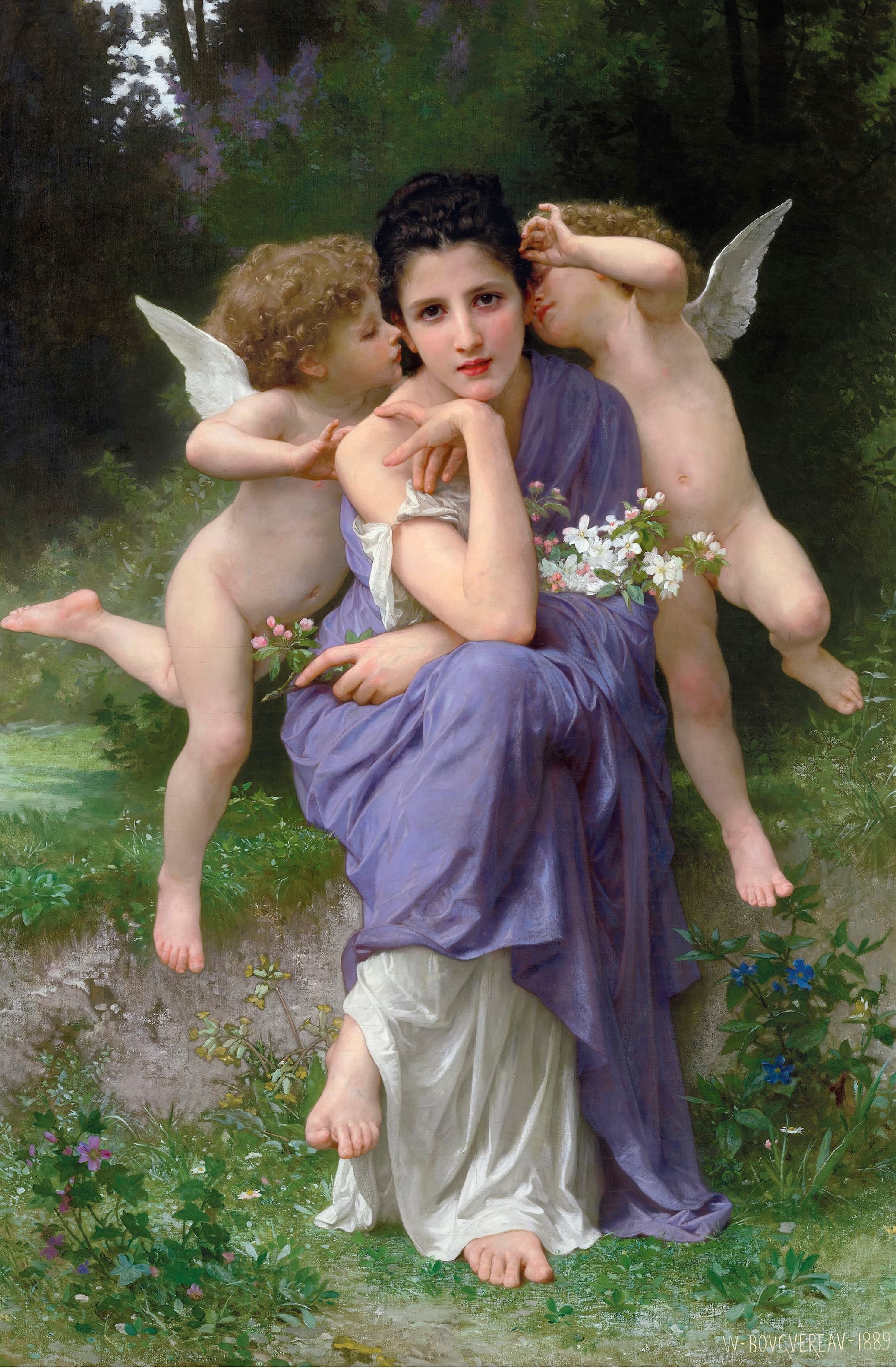 《春之歌》（Chansons de printemps）｜威廉-阿道夫·布格罗 William-Adolphe Bouguereau｜1889