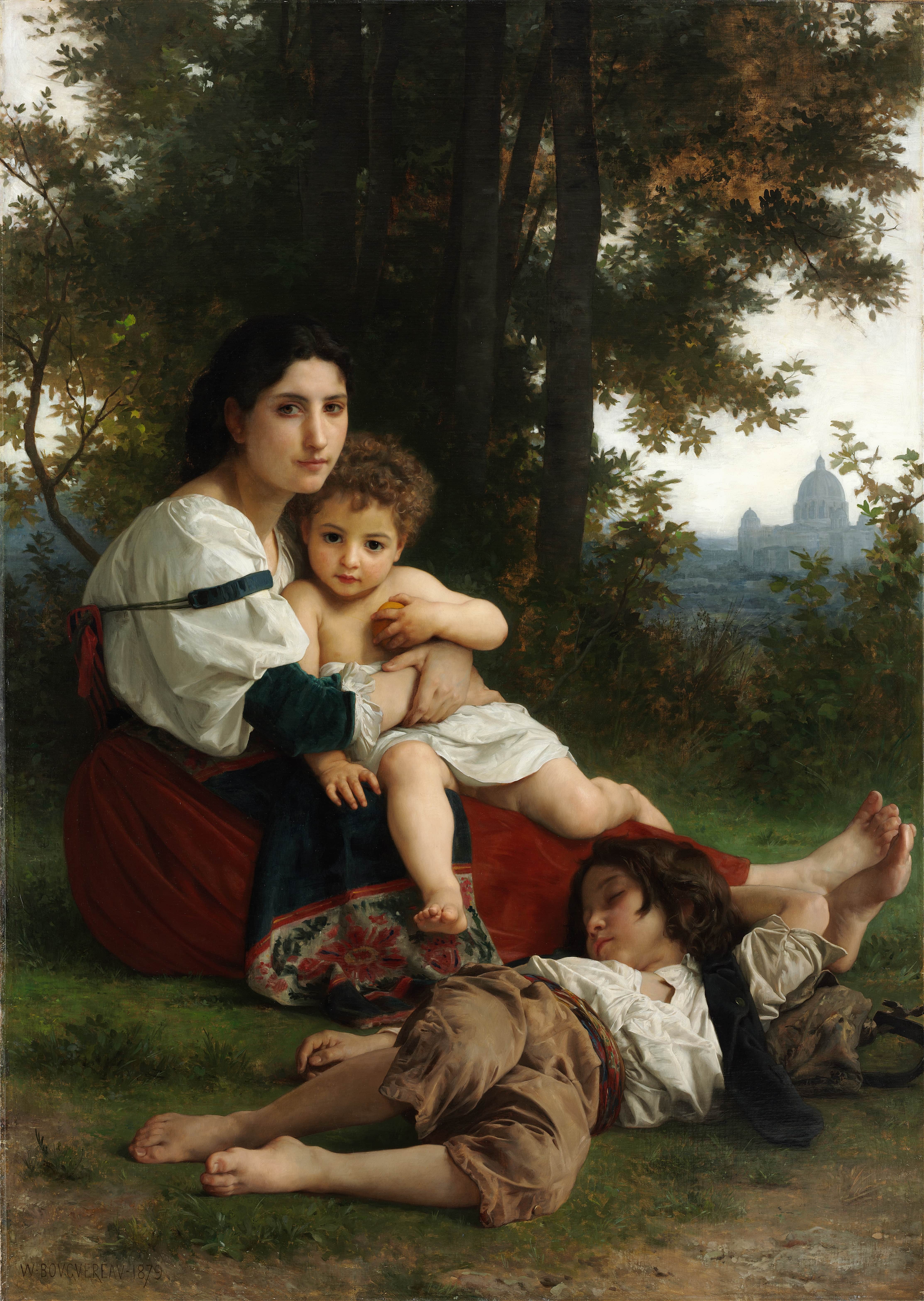 《休息》（Rest）｜威廉-阿道夫·布格罗 William-Adolphe Bouguereau｜1879