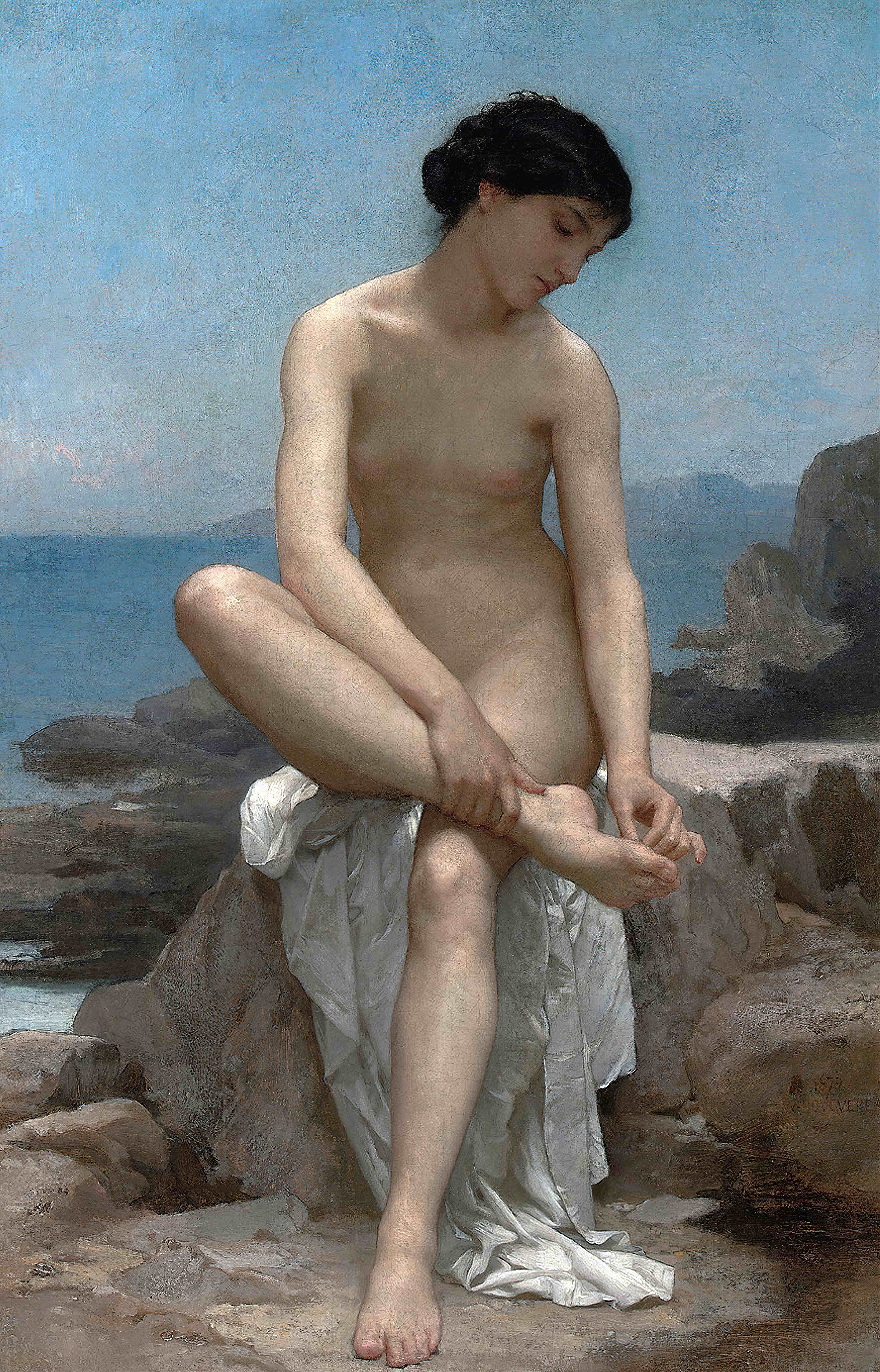 《浴女》（The Bather）｜威廉-阿道夫·布格罗 William-Adolphe Bouguereau｜1879