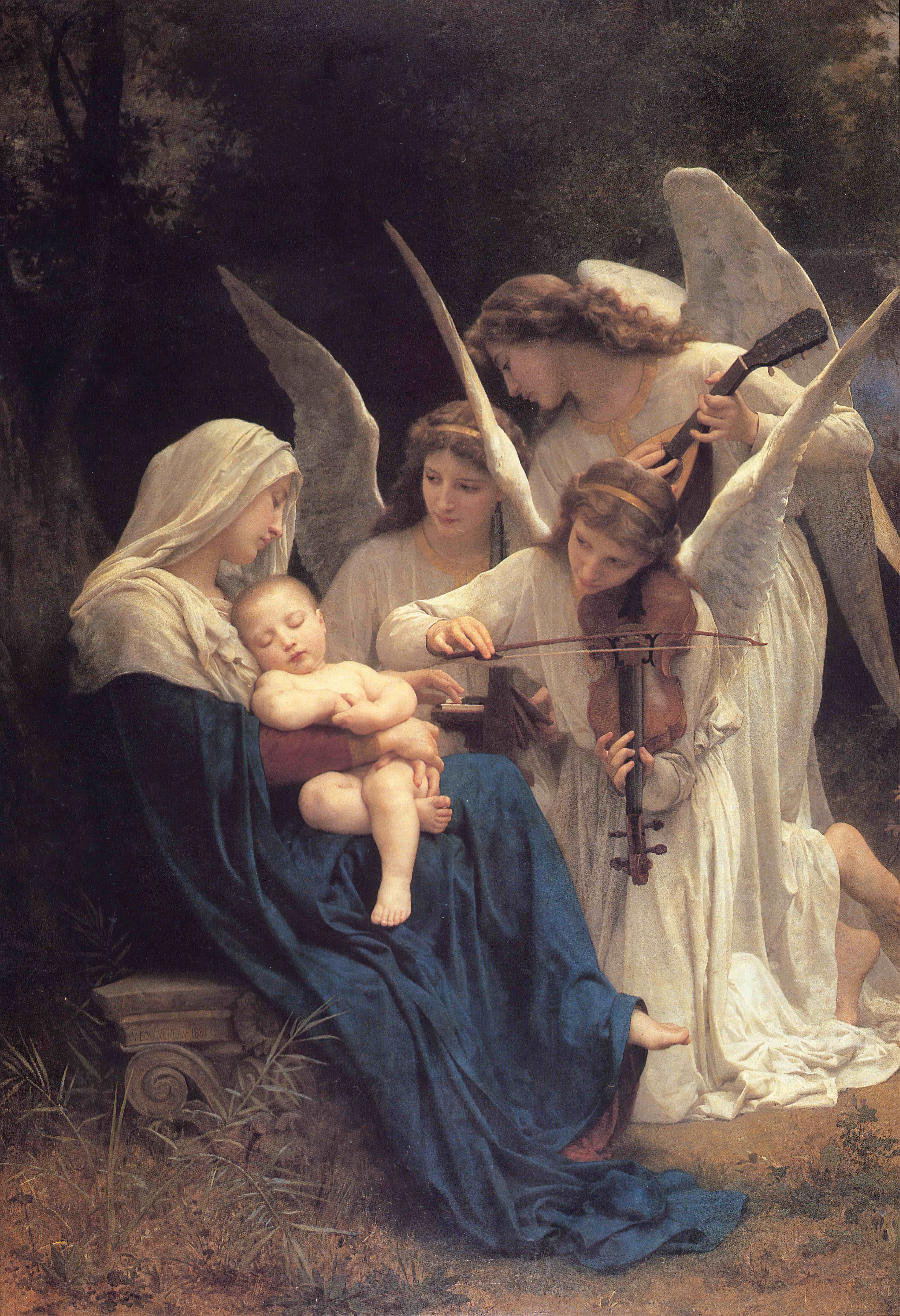 《天使之歌》（The song of the angels）｜威廉-阿道夫·布格罗 William-Adolphe Bouguereau｜1881