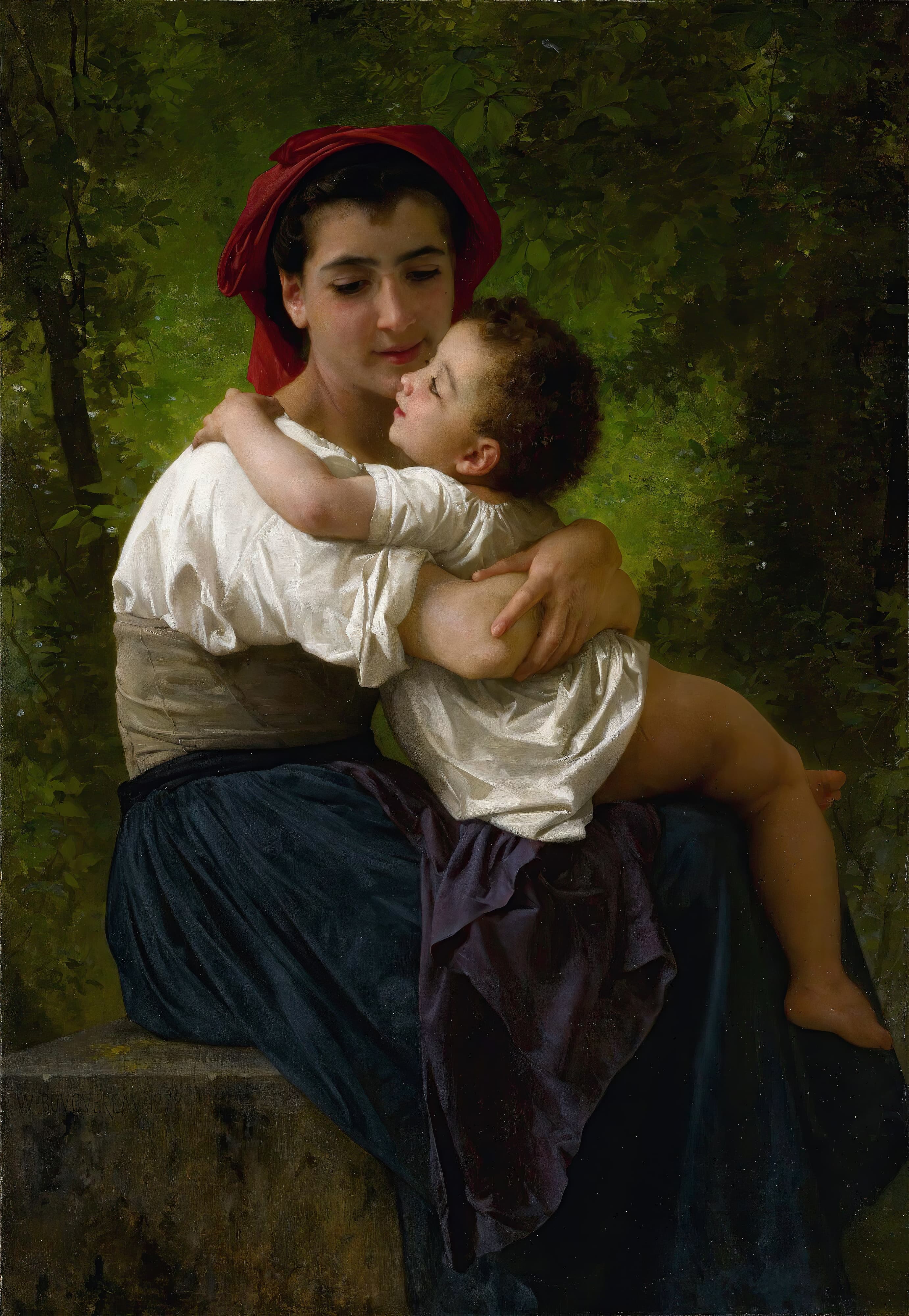 《小小拥抱》（Le Petit Câlin）｜威廉-阿道夫·布格罗 William-Adolphe Bouguereau｜1878