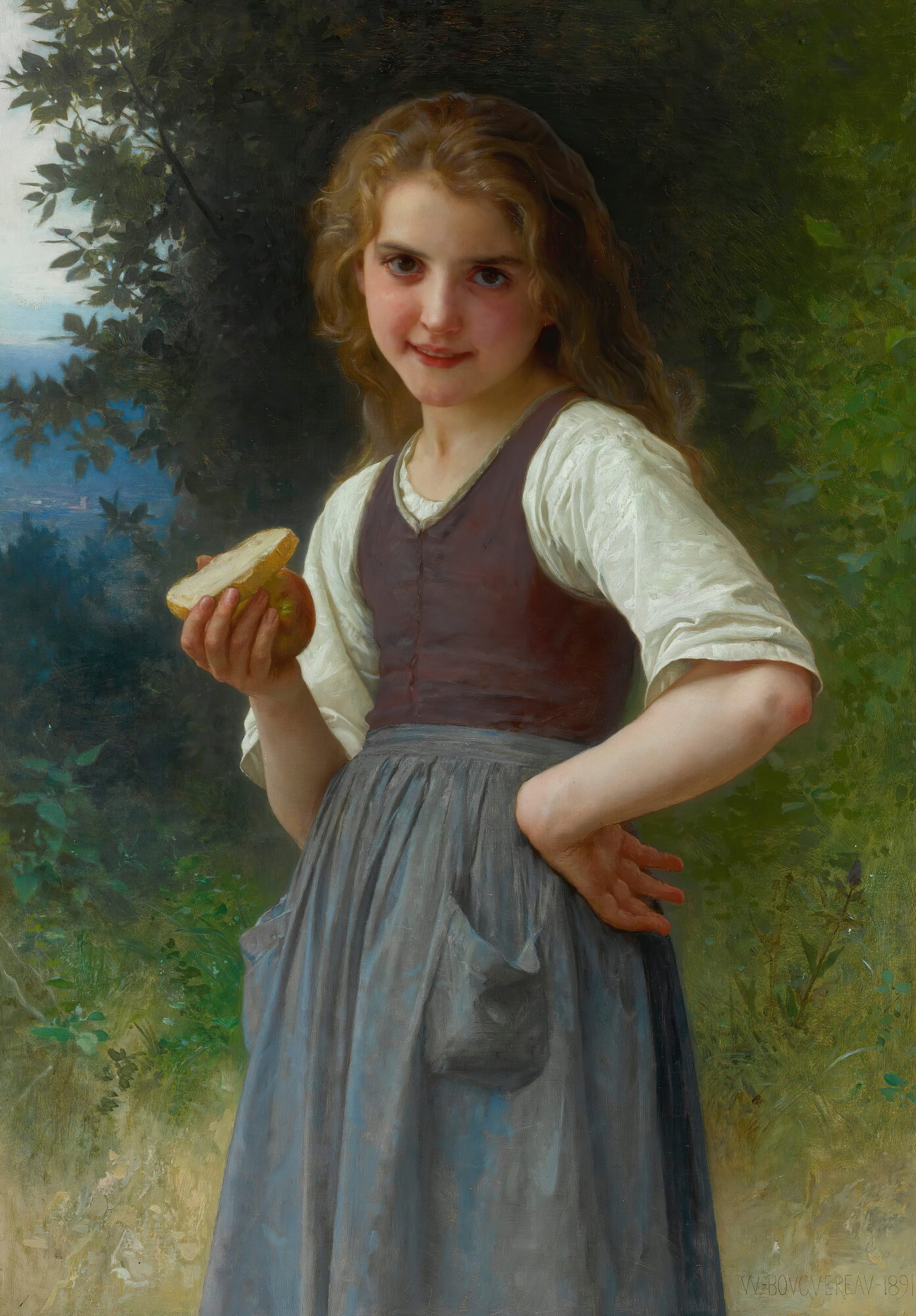 《田野上的午后点心》（Le Goûter Aux Champs）｜威廉-阿道夫·布格罗 William-Adolphe Bouguereau｜1891