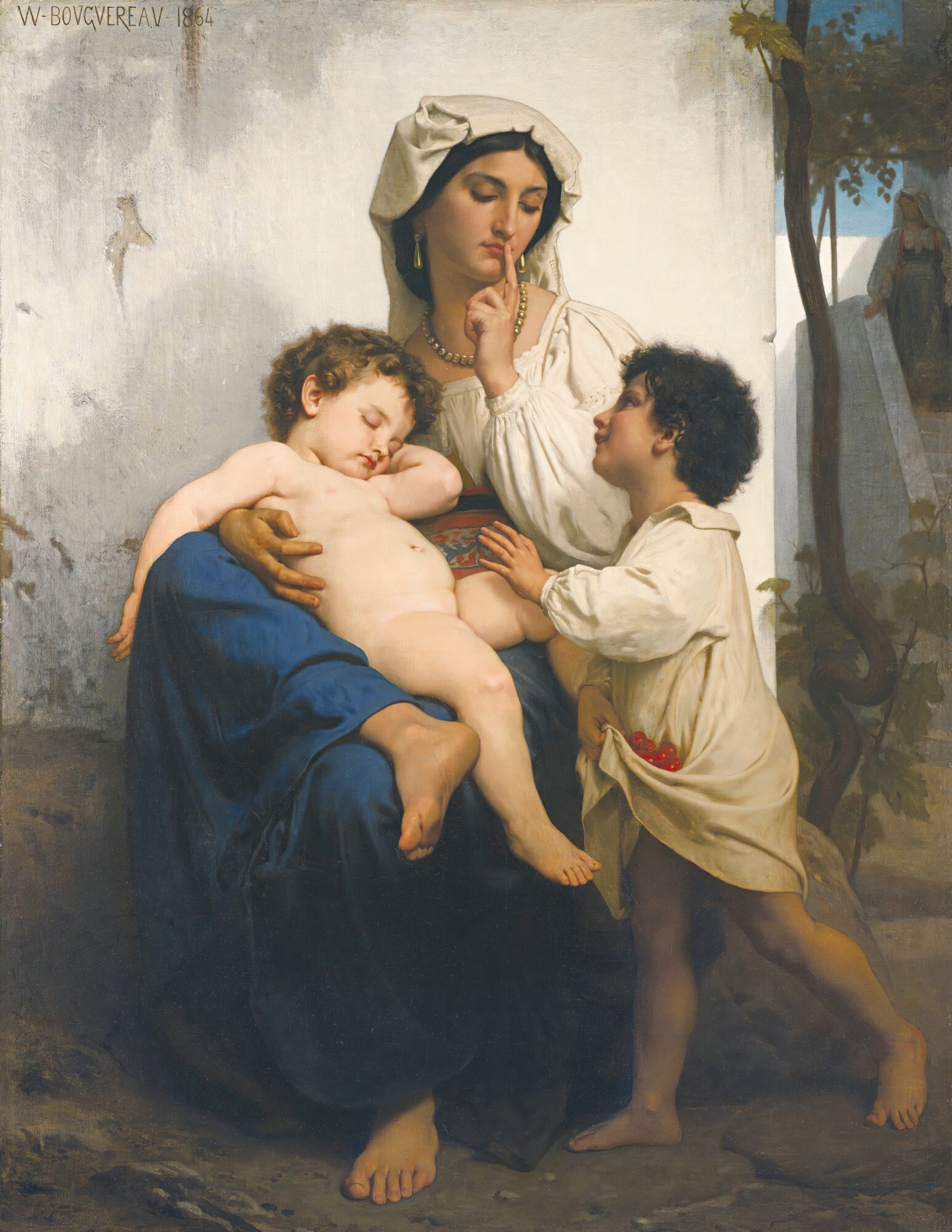 《沉睡》（Le Sommeil）｜威廉-阿道夫·布格罗 William-Adolphe Bouguereau｜1864