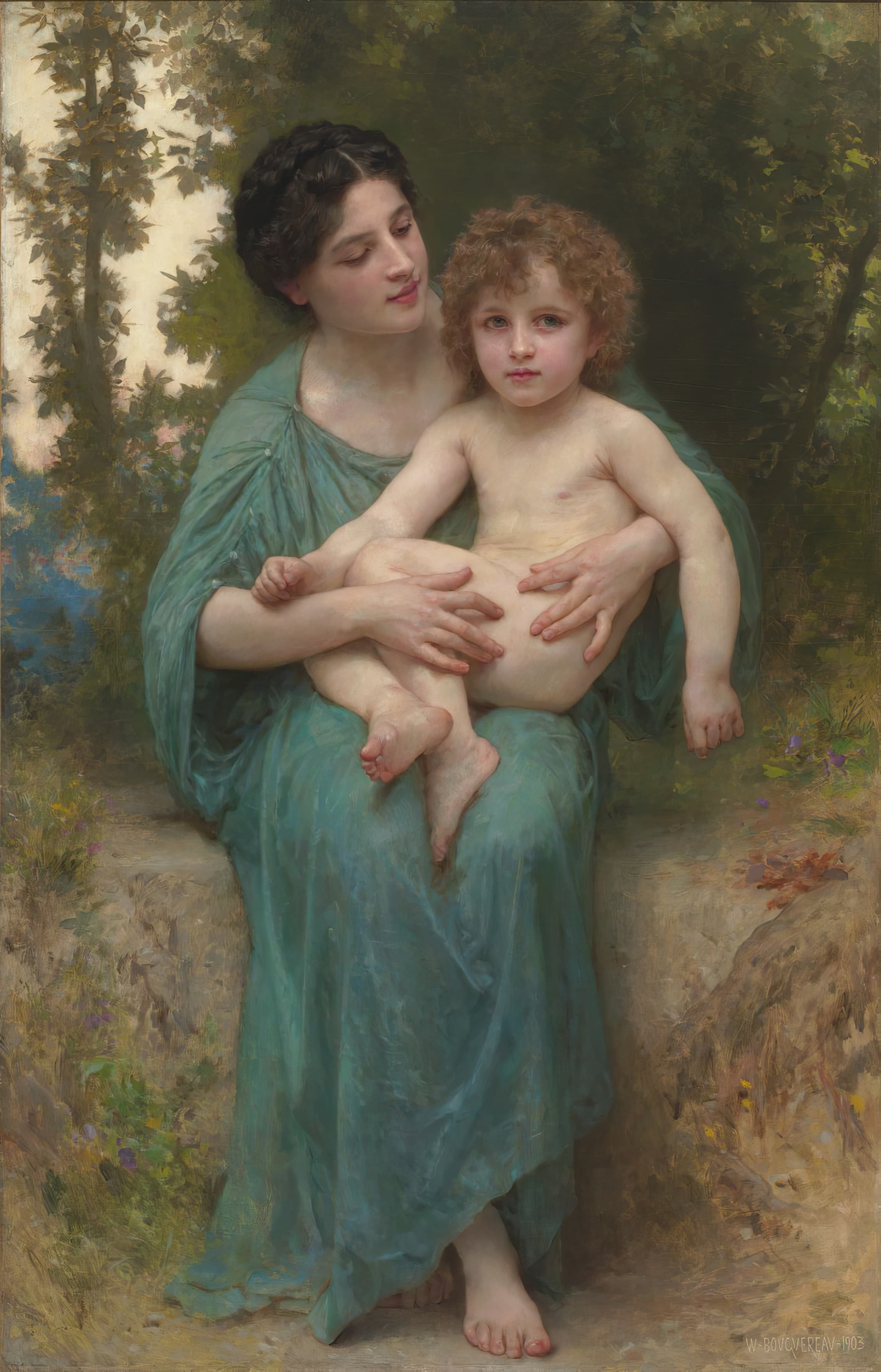 《弟弟》（The Younger Brother）｜威廉-阿道夫·布格罗 William-Adolphe Bouguereau｜1903