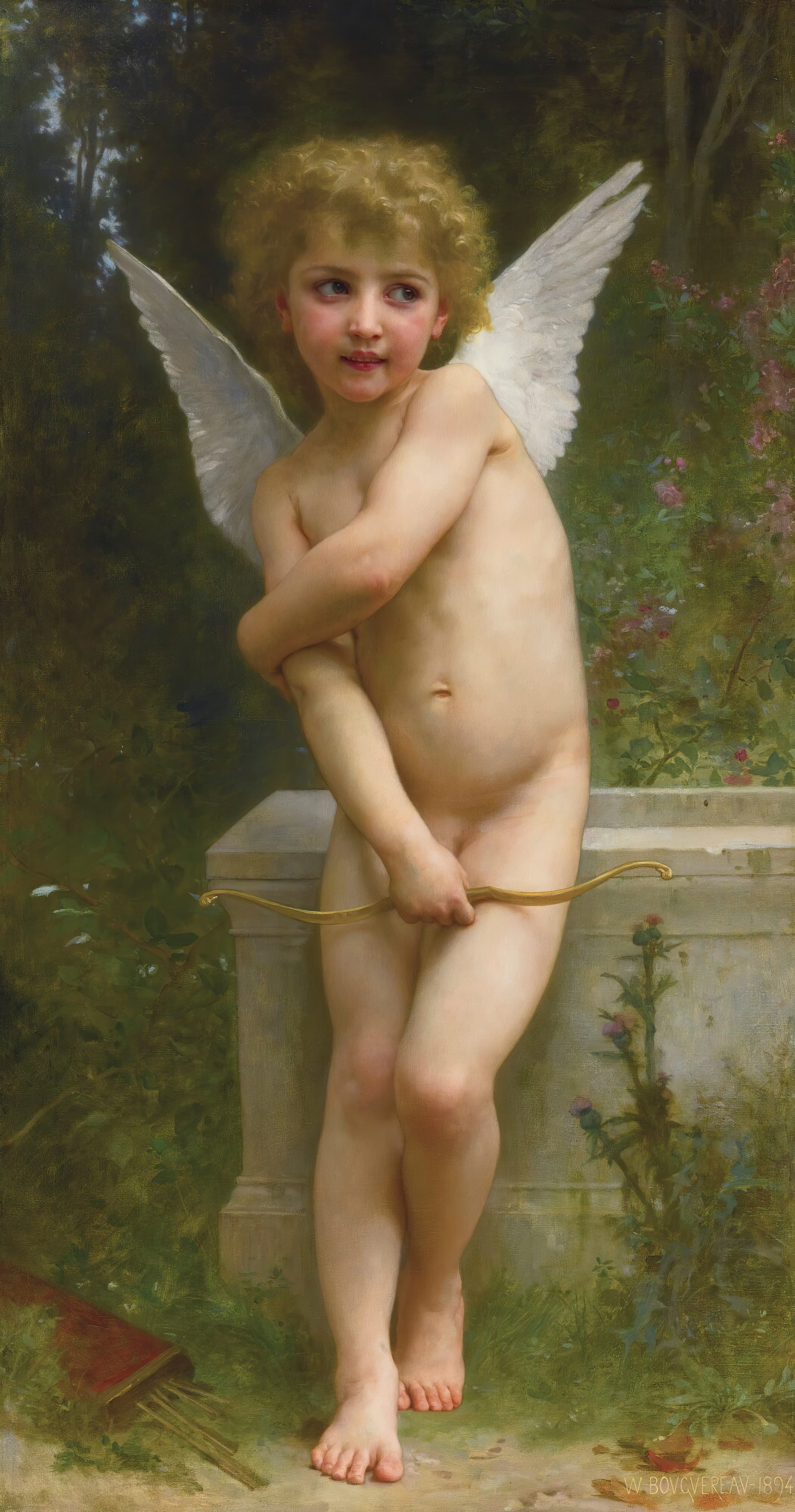 《被刺伤的爱神》（L’amour Piqué）｜威廉-阿道夫·布格罗 William-Adolphe Bouguereau｜1894