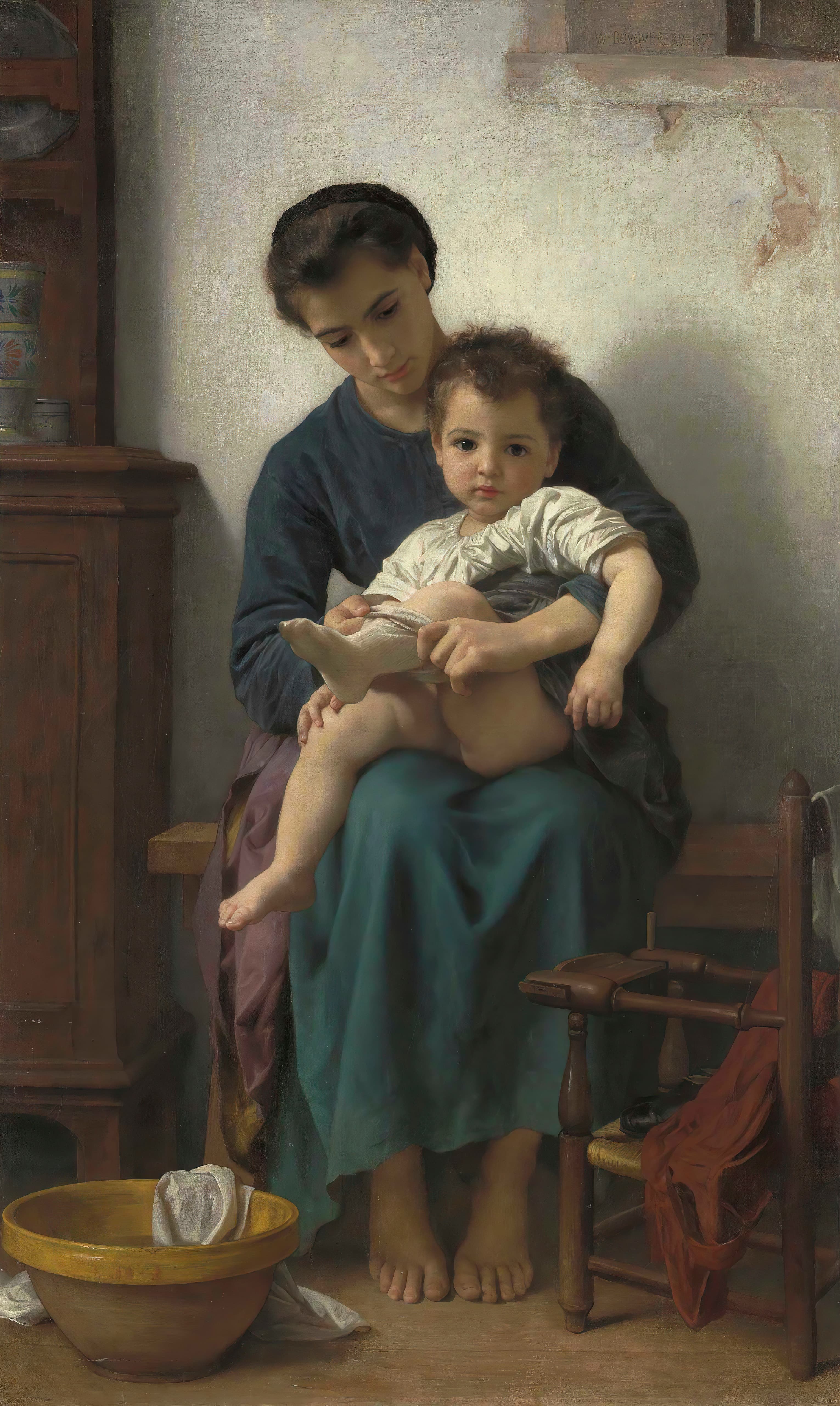 《姐姐》（La grande soeur）｜威廉-阿道夫·布格罗 William-Adolphe Bouguereau｜1877