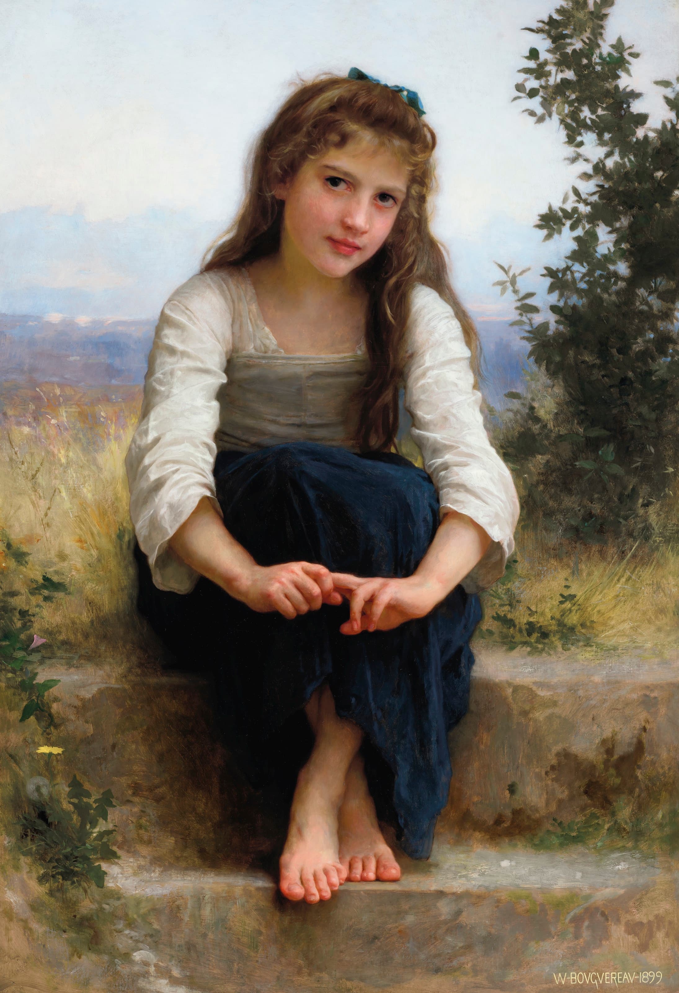 《遵想》（Rêverie）｜威廉-阿道夫·布格罗 William-Adolphe Bouguereau｜1899