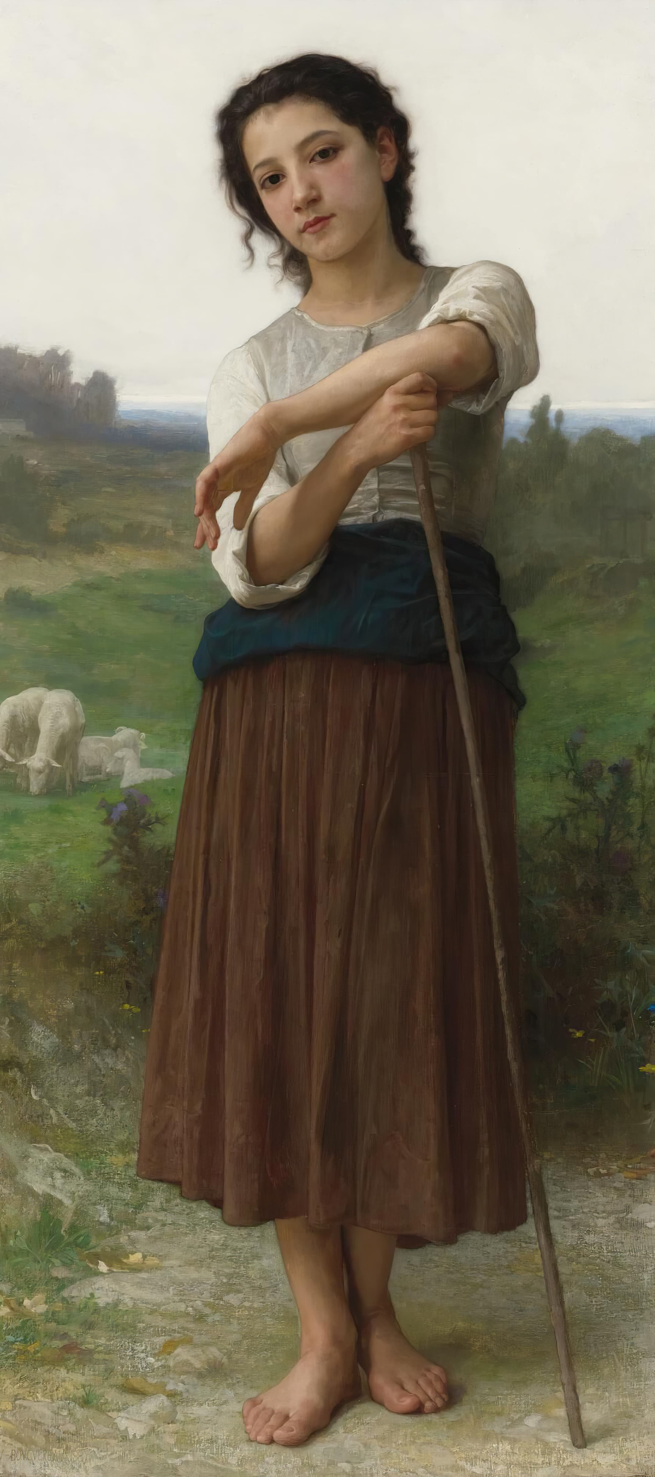 《站立的年轻牧羊女》（Jeune bergère debout）｜威廉-阿道夫·布格罗 William-Adolphe Bouguereau｜1887