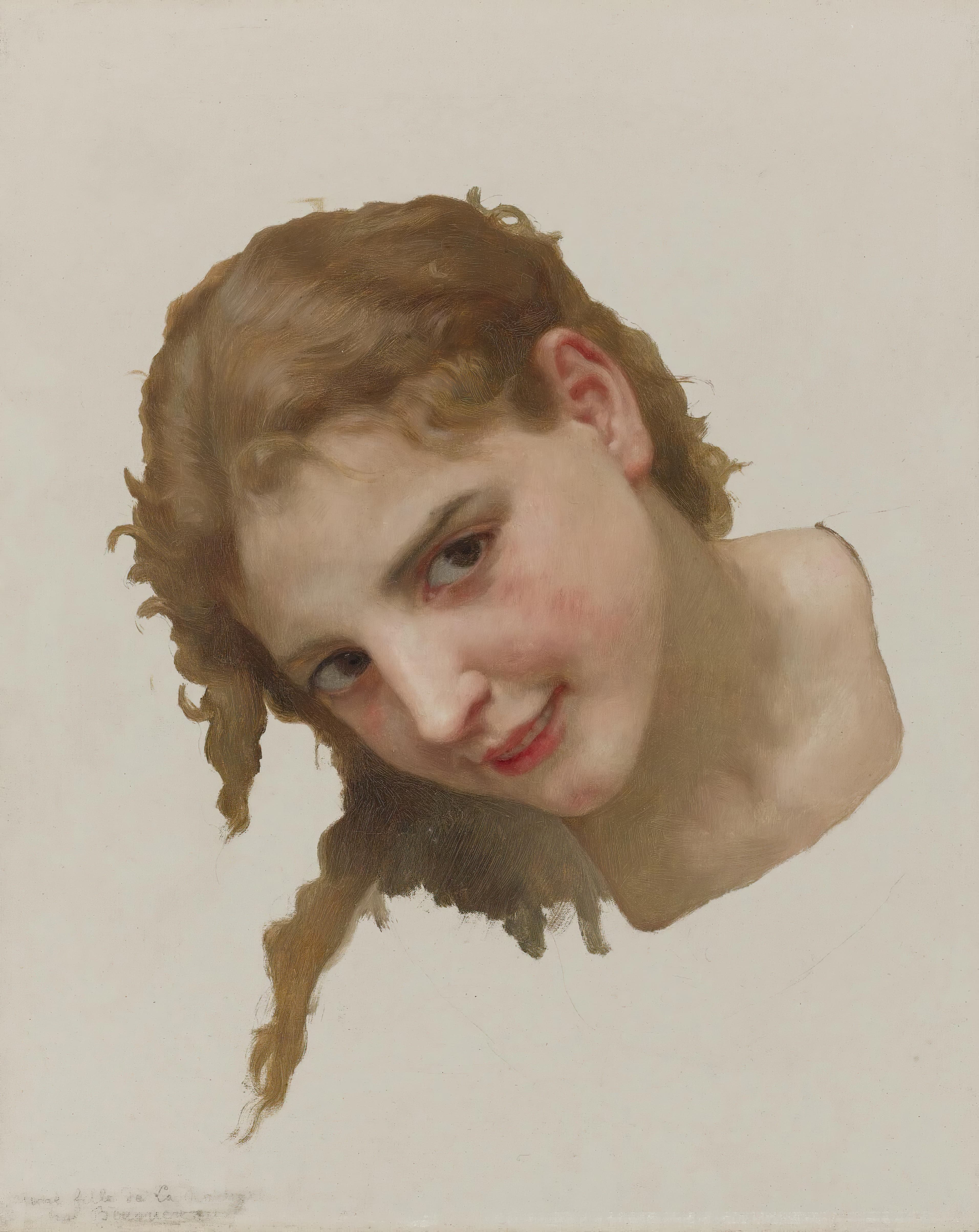 《拉罗谢尔少女：《浅滩》习作》（Jeune fille de la rochelle (study for le gué)）｜威廉-阿道夫·布格罗 William-Adolphe Bouguereau｜不明