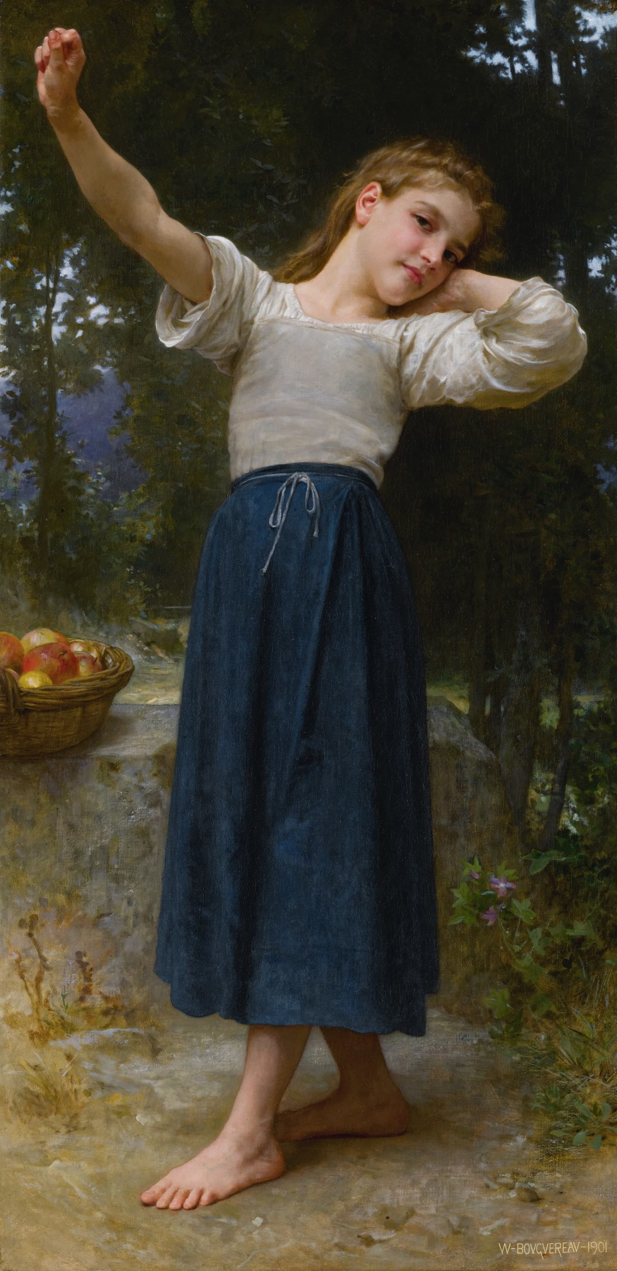 《懒惰的少女》（La paresseuse）｜威廉-阿道夫·布格罗 William-Adolphe Bouguereau｜1901