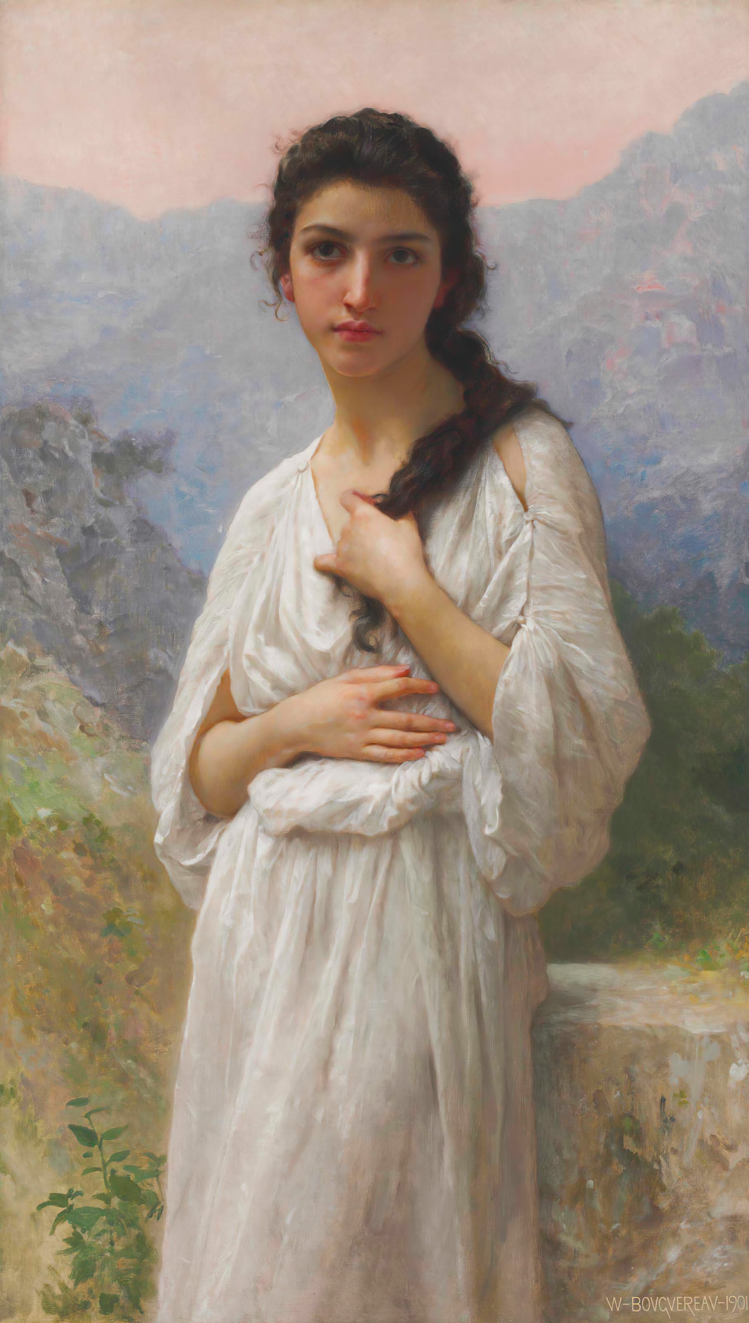 《等待》（L’Attente）｜威廉-阿道夫·布格罗 William-Adolphe Bouguereau｜1901