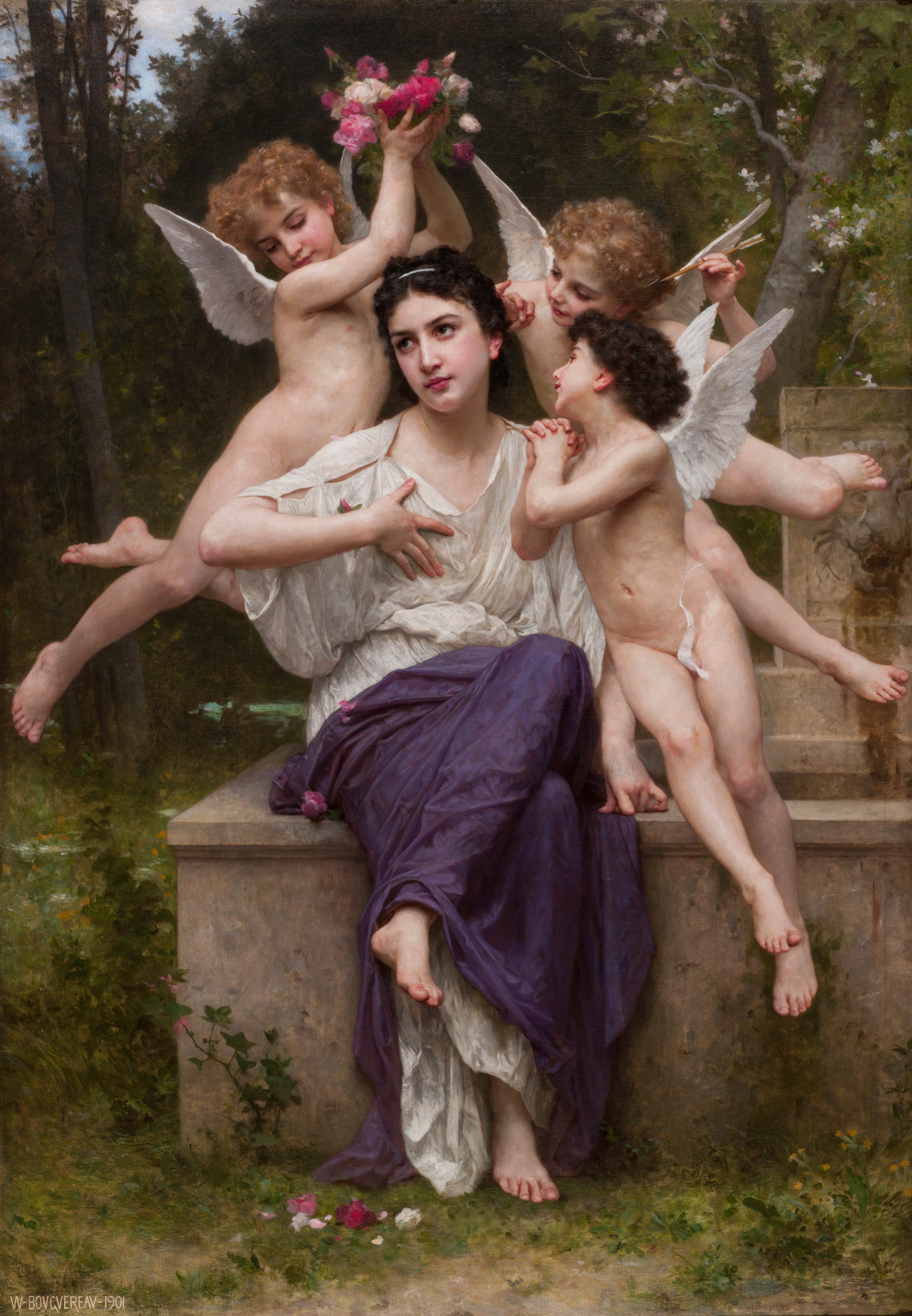 《春之梦》（Dream of Spring (Rêve de printemps)）｜威廉-阿道夫·布格罗 William-Adolphe Bouguereau｜1901