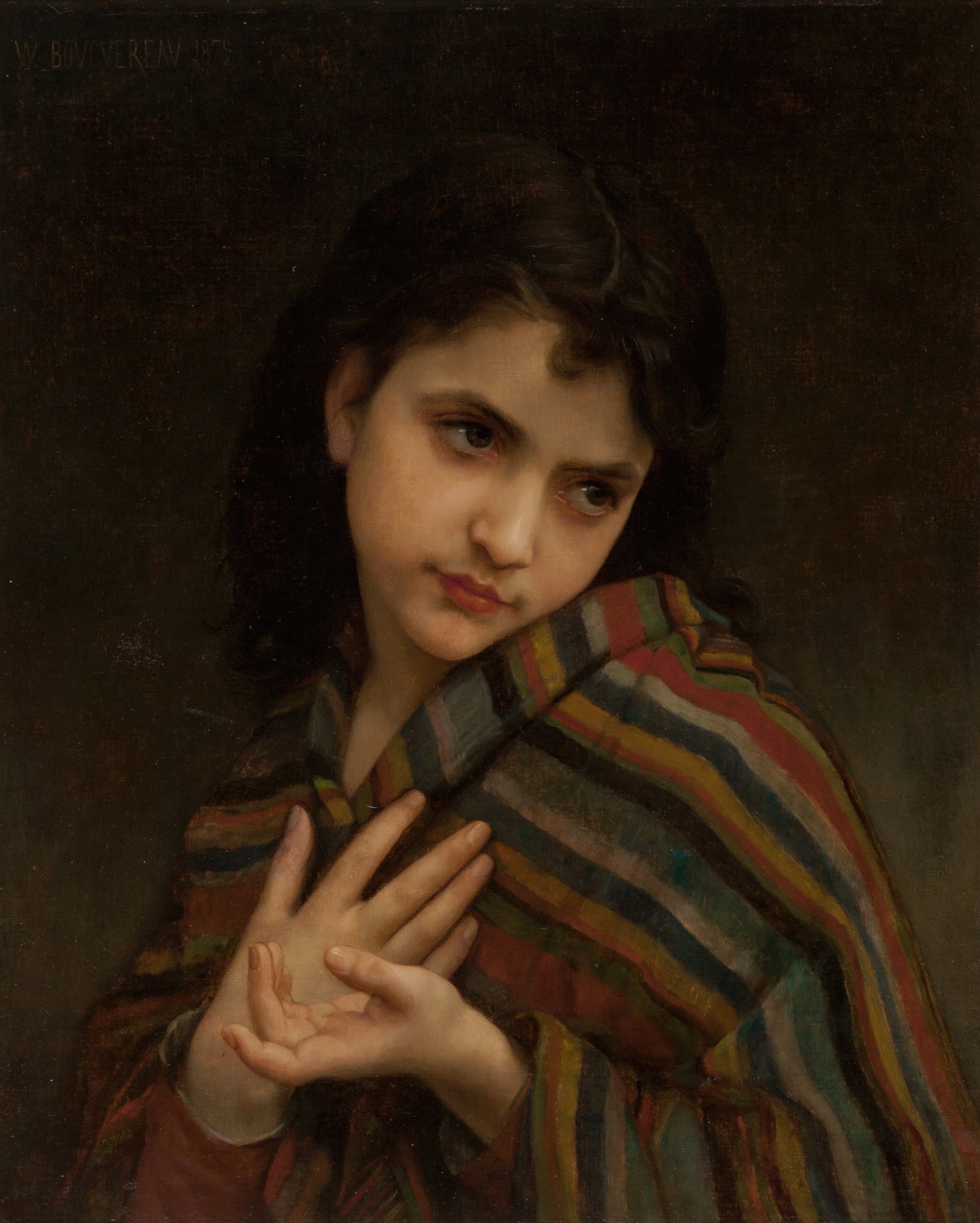 《怕冷的少女》（La frileuse）｜威廉-阿道夫·布格罗 William-Adolphe Bouguereau｜1879
