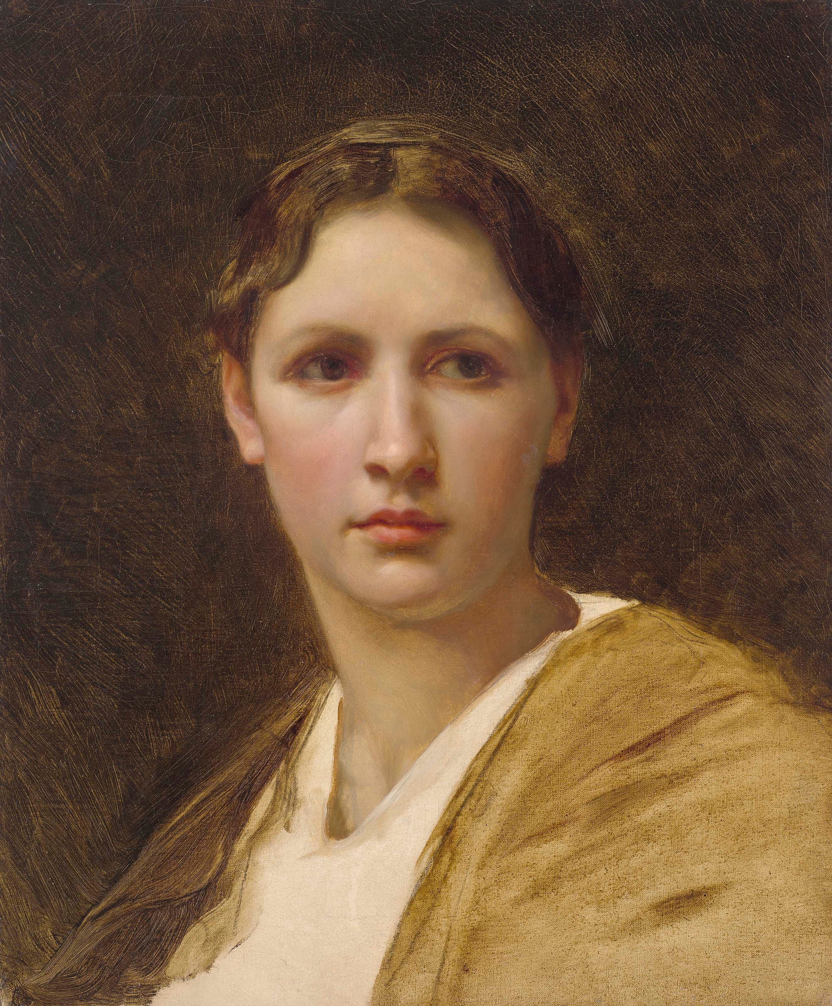 《头像习作》（Étude de la tête）｜威廉-阿道夫·布格罗 William-Adolphe Bouguereau｜1898