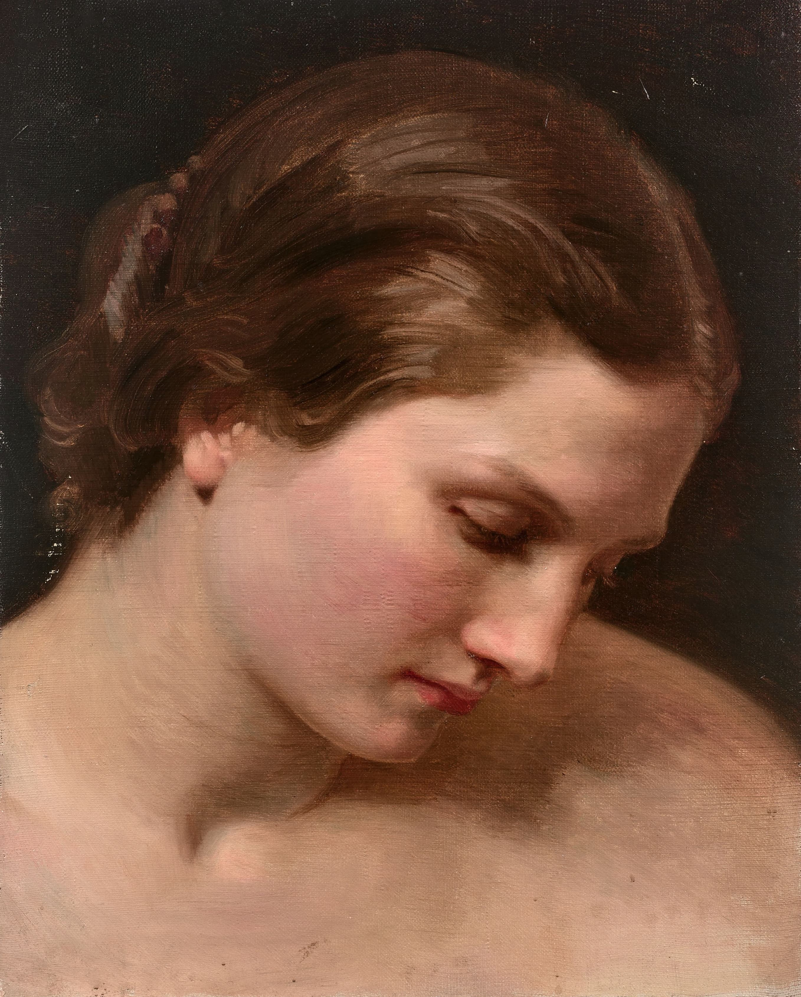 《女子侧面像》（Visage de femme de profil）｜威廉-阿道夫·布格罗 William-Adolphe Bouguereau｜不明