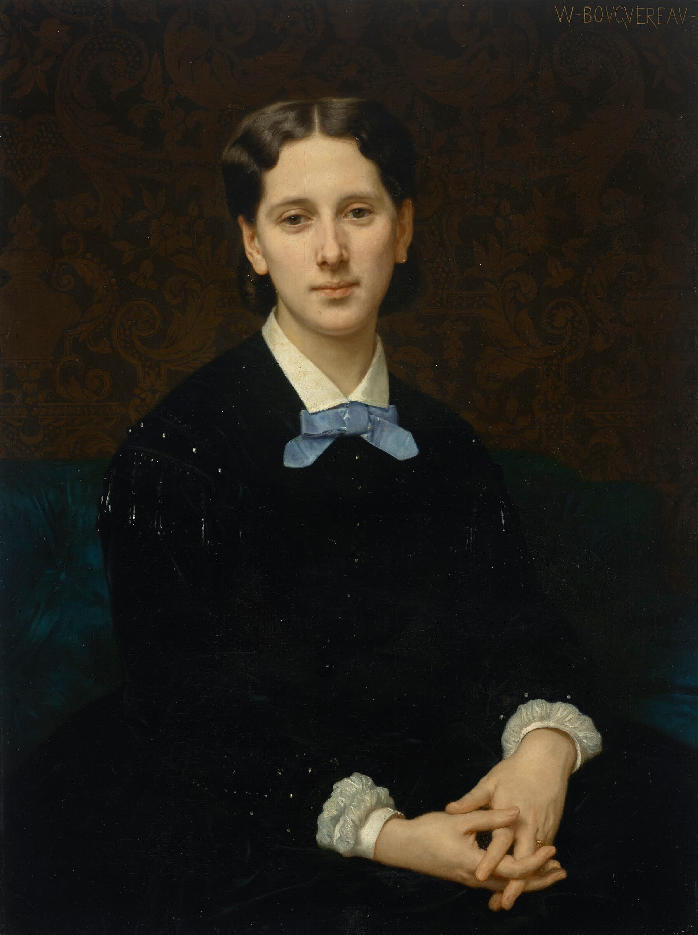 《霍斯基耶夫人肖像》（Portrait de Madame Hoskier）｜威廉-阿道夫·布格罗 William-Adolphe Bouguereau｜1865