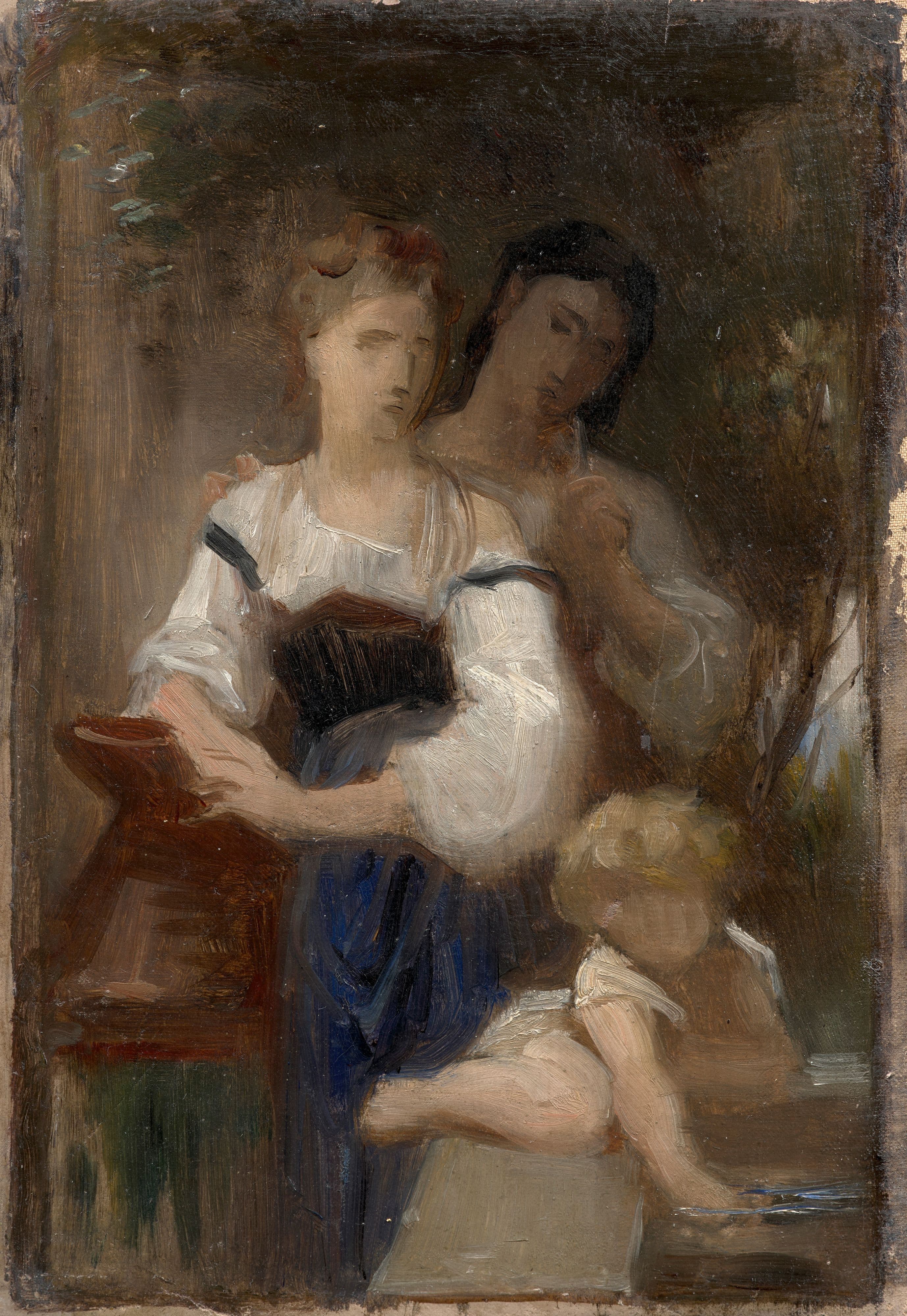 《《秘密》习作》（Study for The secret）｜威廉-阿道夫·布格罗 William-Adolphe Bouguereau｜不明