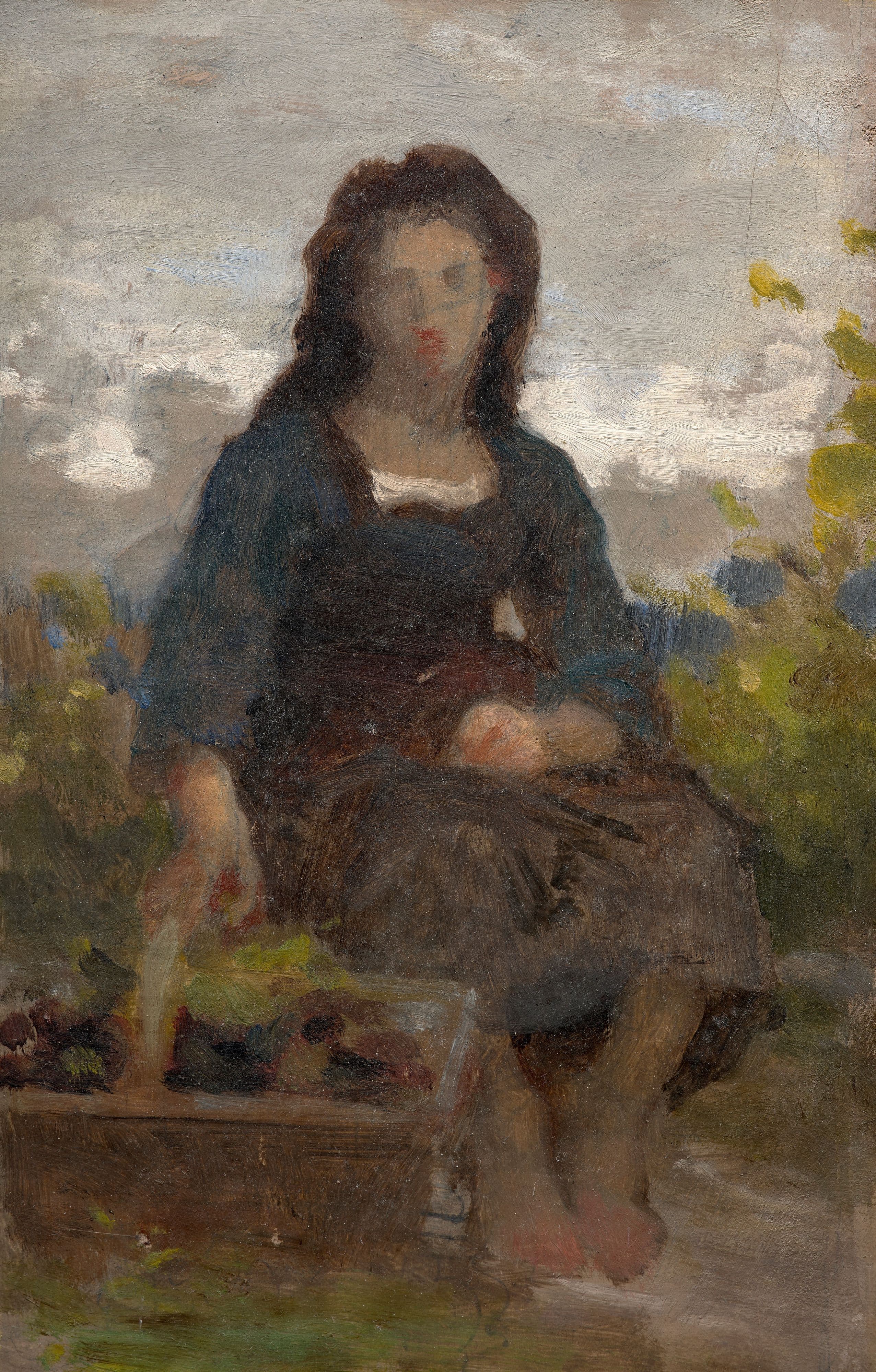 《年轻葡萄采收者习作》（Study of a young grape harvester）｜威廉-阿道夫·布格罗 William-Adolphe Bouguereau｜不明