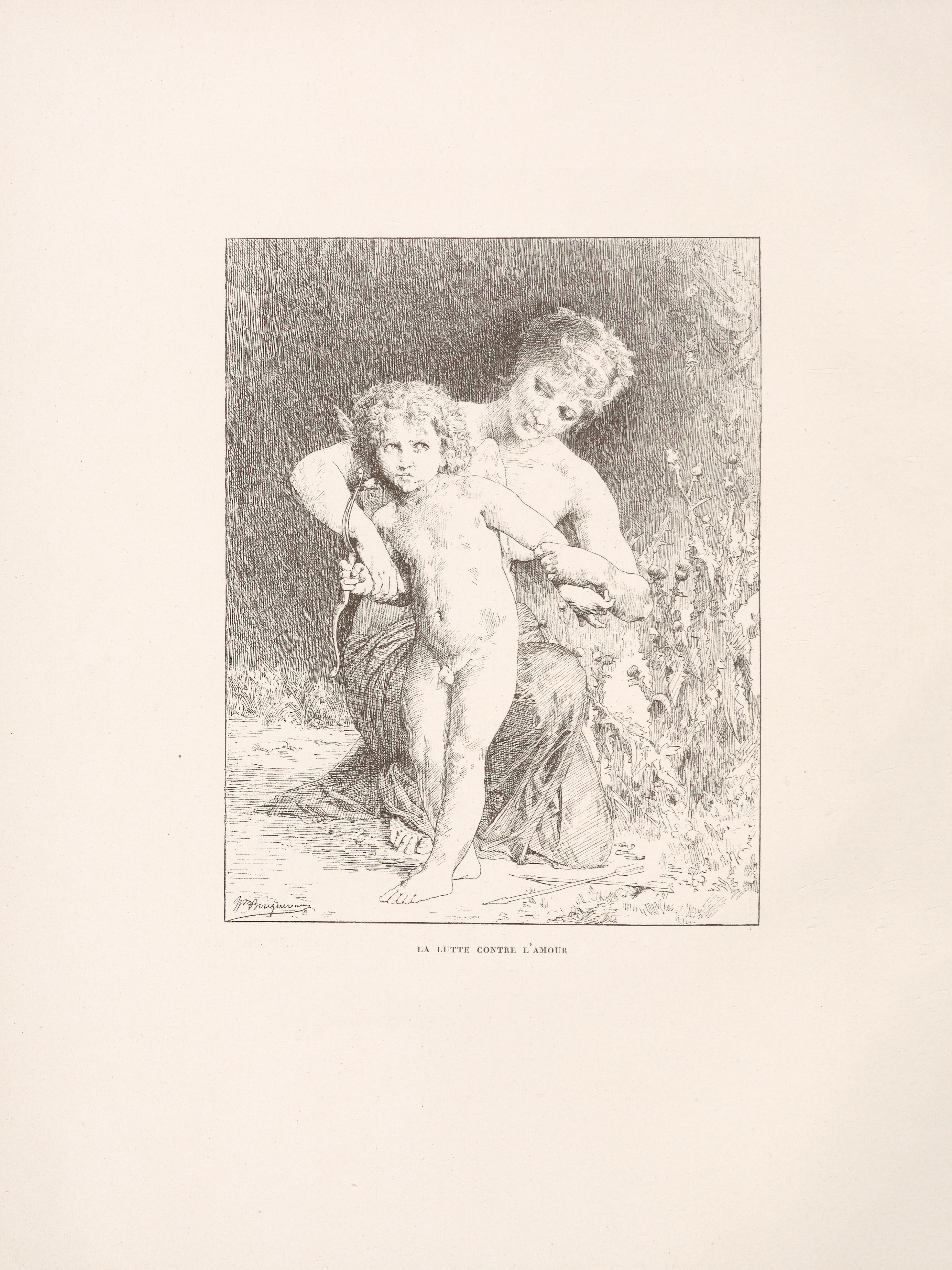 《与爱神的斗争》（La lutte contre l’Amour）｜威廉-阿道夫·布格罗 William-Adolphe Bouguereau｜19世纪