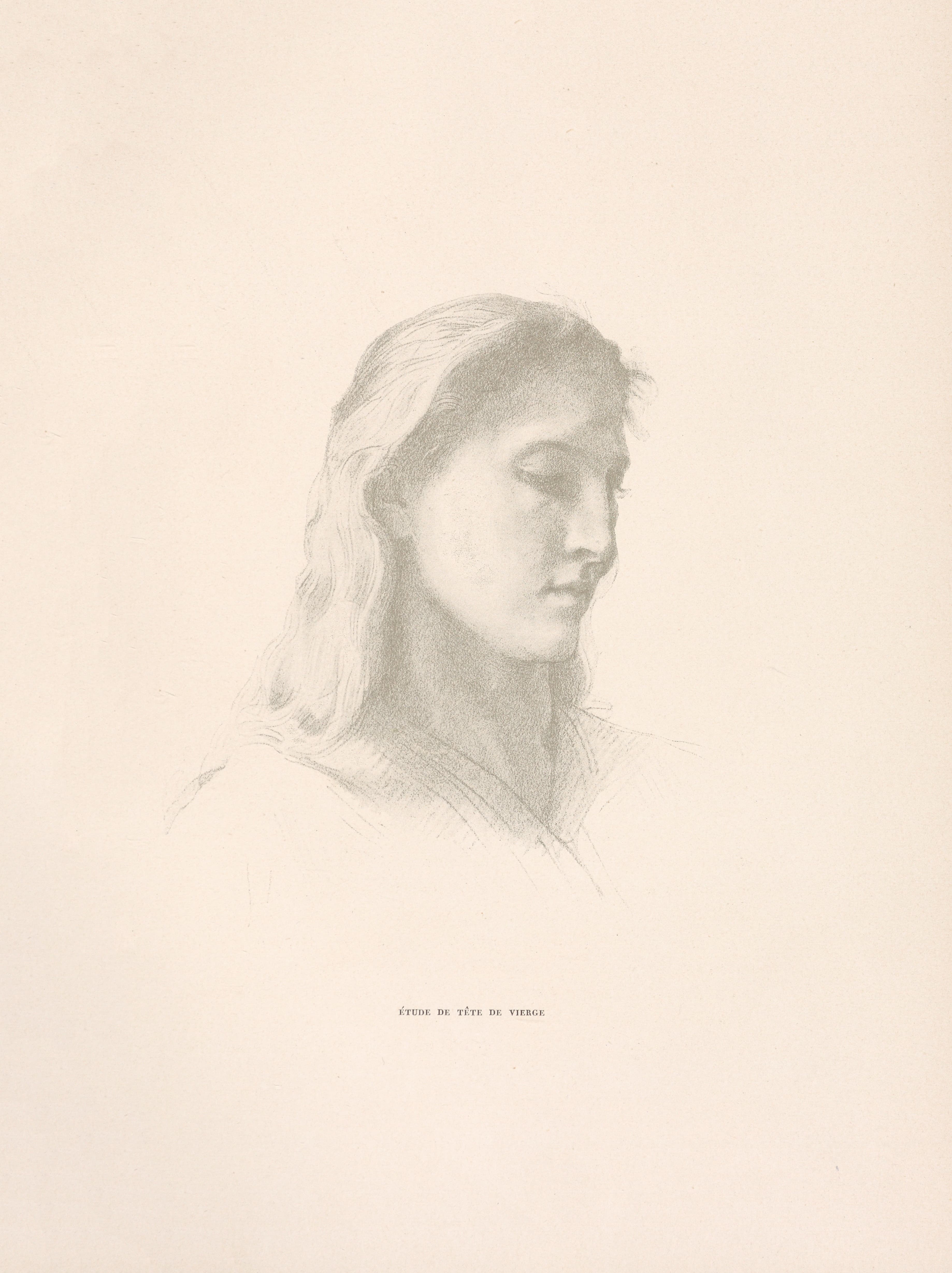 《圣母头像习作（一）》（Étude de tête de Vierge）｜威廉-阿道夫·布格罗 William-Adolphe Bouguereau｜19世纪