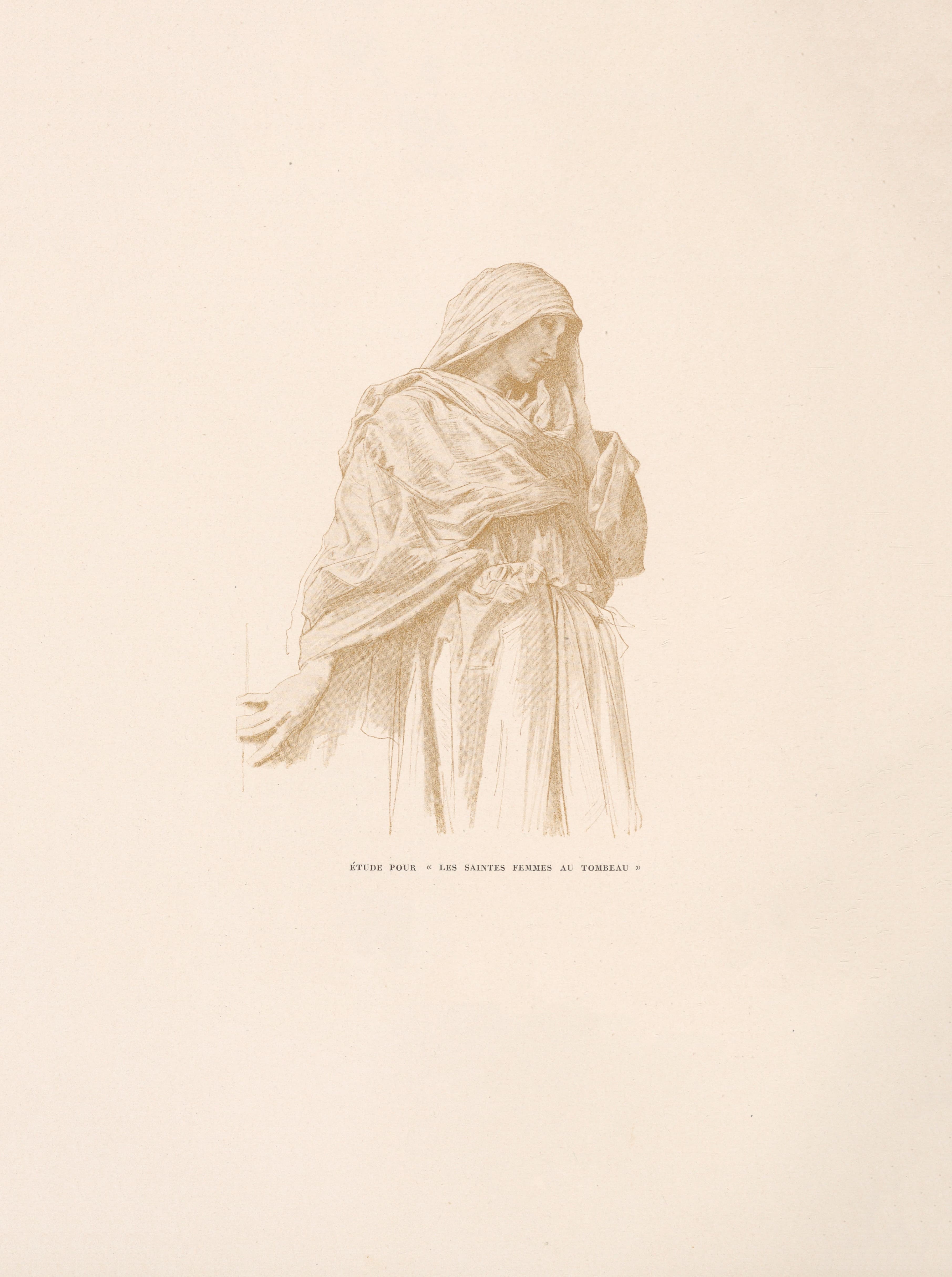 《《墓前的圣女们》习作》（Étude pour les saintes femmes an tombeau）｜威廉-阿道夫·布格罗 William-Adolphe Bouguereau｜19世纪