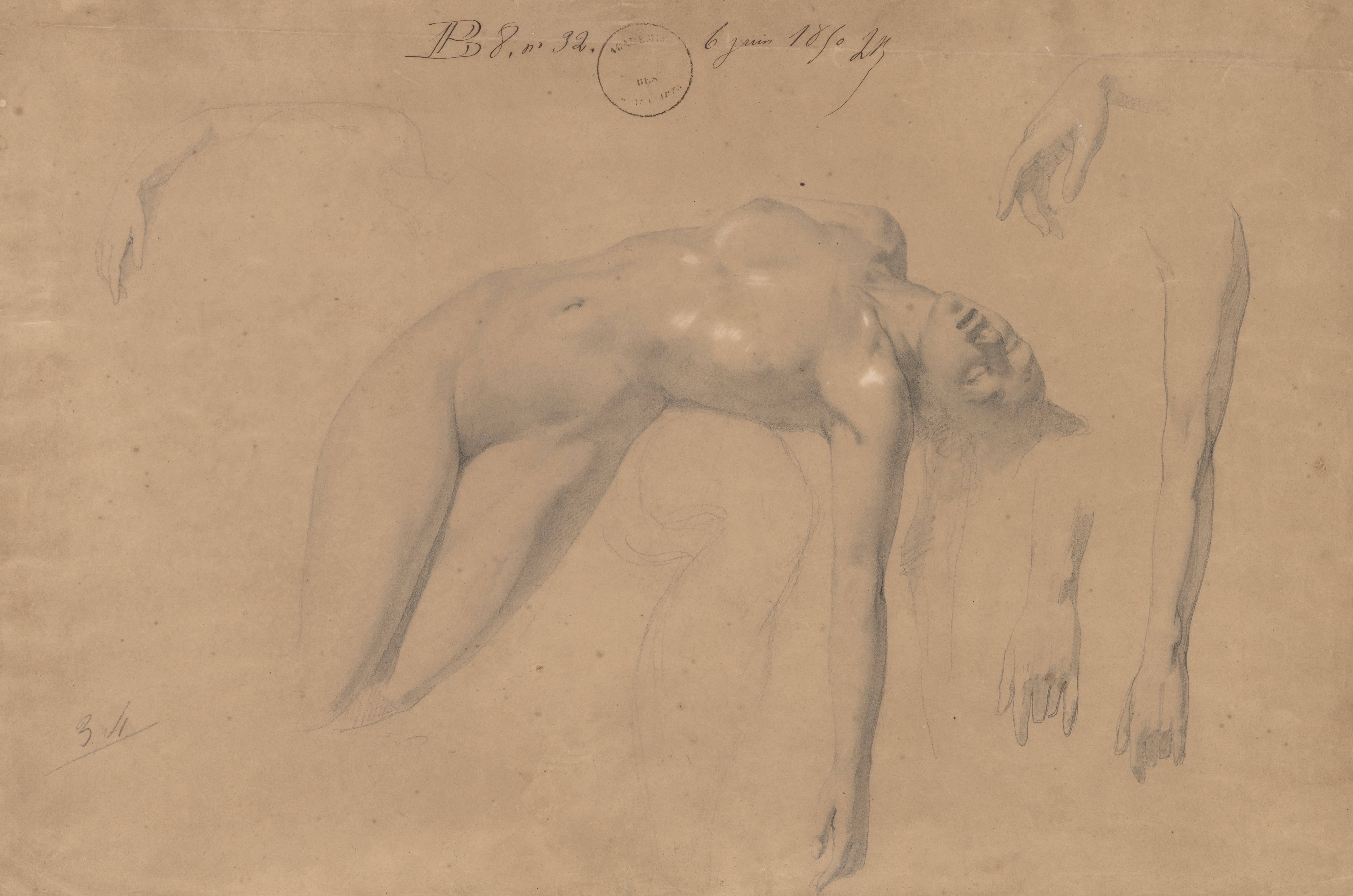 《斜倚的女性裸体》（Reclining Female Nude）｜威廉-阿道夫·布格罗 William-Adolphe Bouguereau｜不明