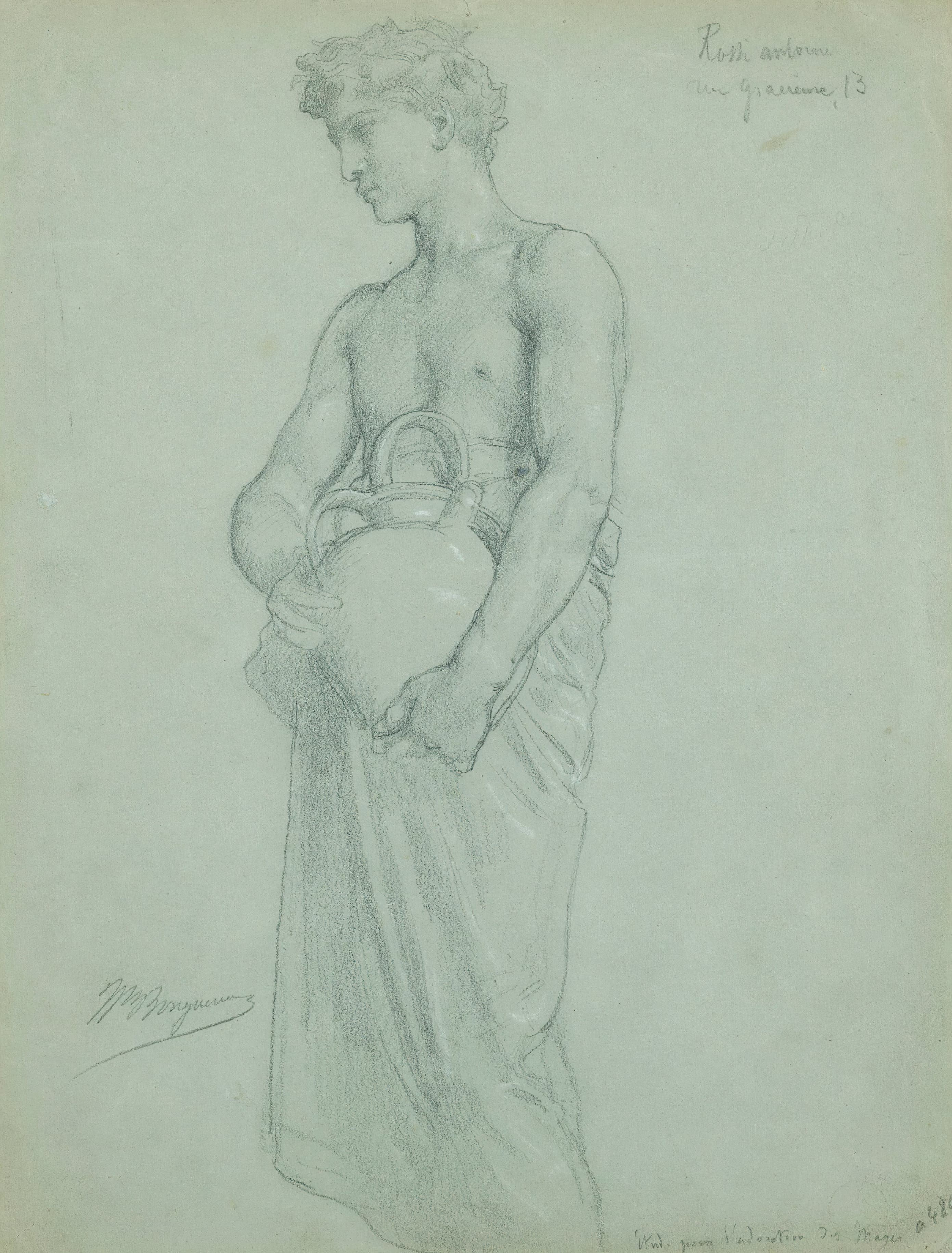 《《三王来朝》习作》（Study For L’adoration Des Mages）｜威廉-阿道夫·布格罗 William-Adolphe Bouguereau｜不明