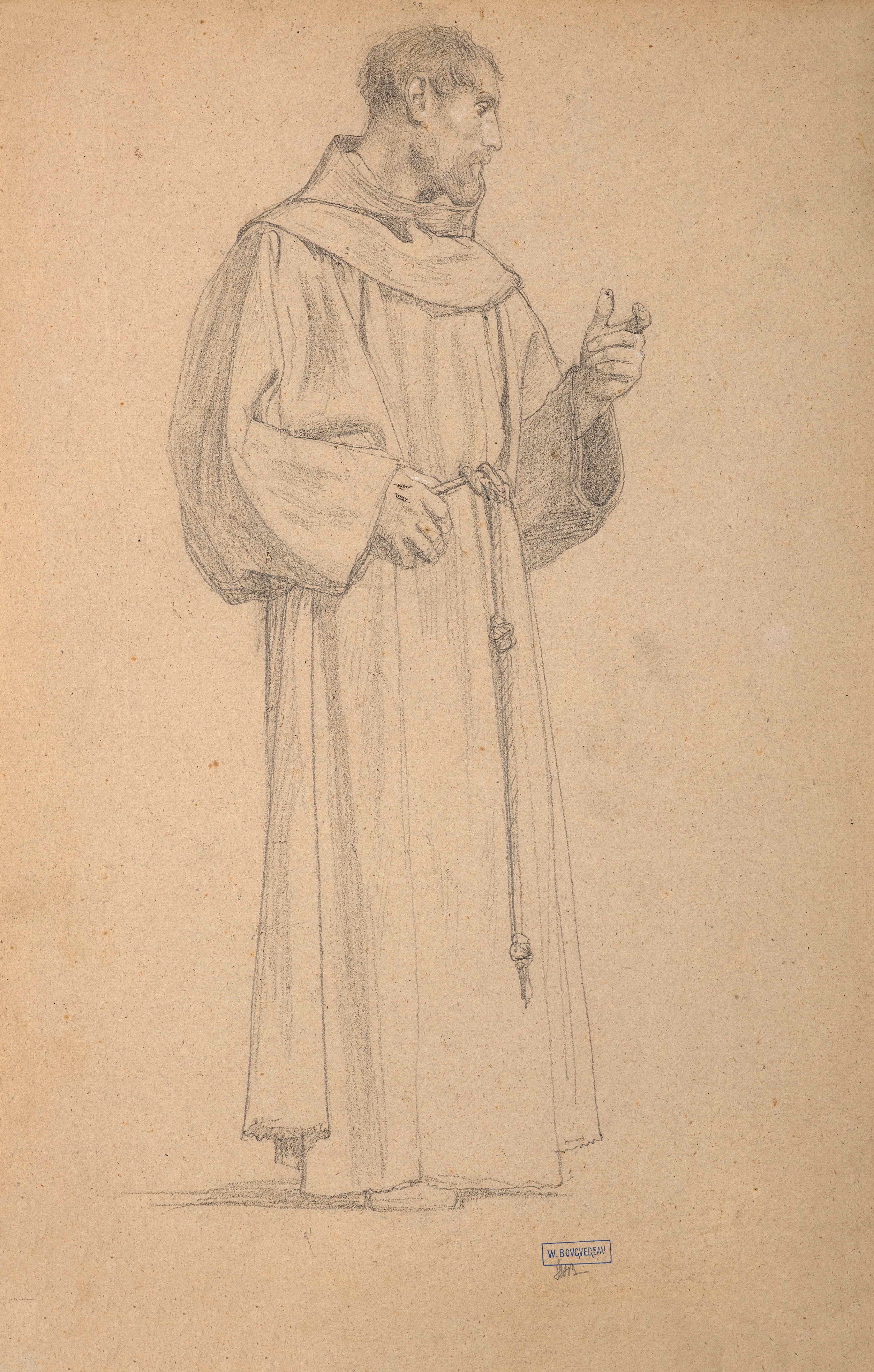 《方济各会圣徒习作》（Study for a Franciscan Saint）｜威廉-阿道夫·布格罗 William-Adolphe Bouguereau｜不明