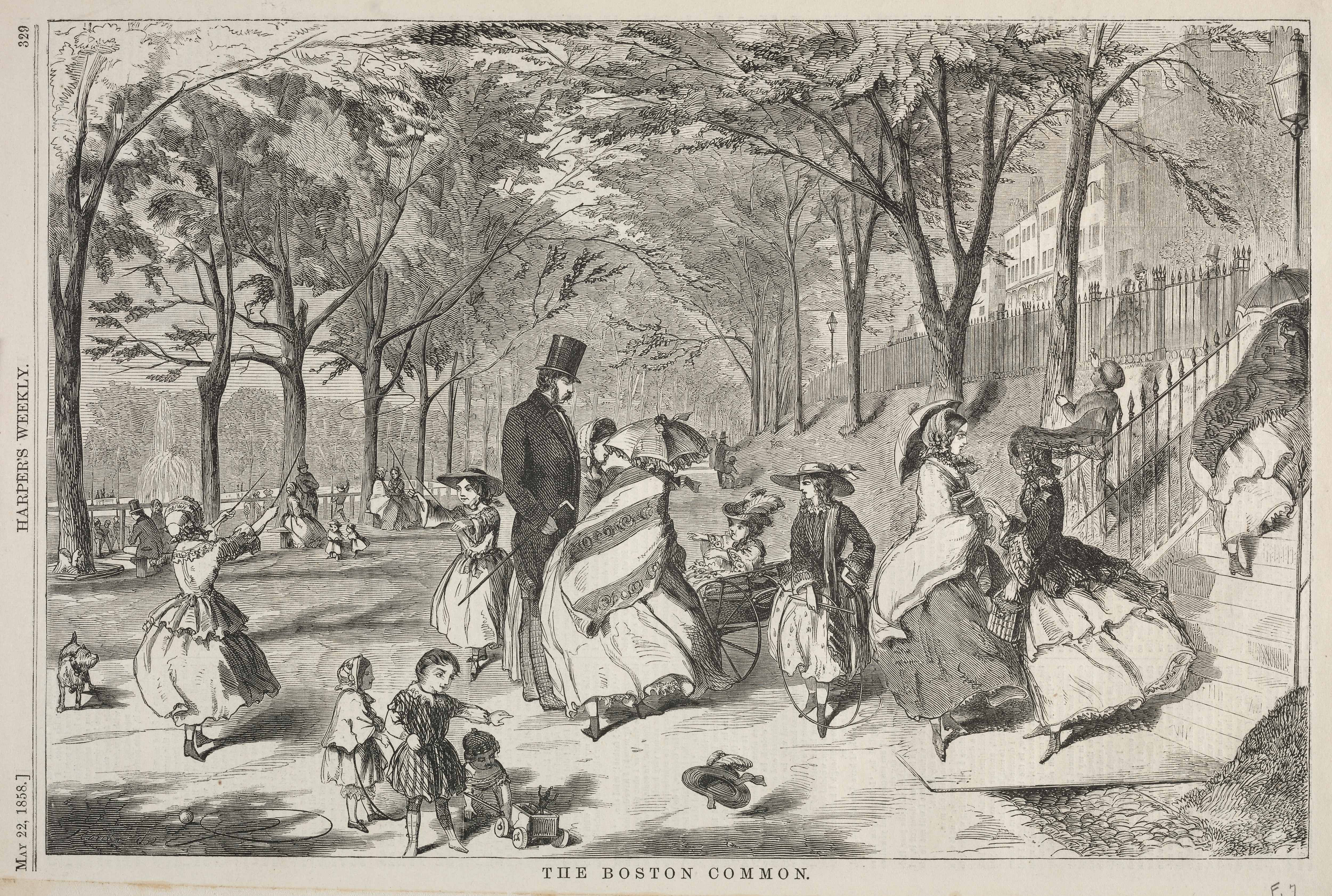 《波士顿公园》（the boston common）｜温斯洛·霍默 Winslow Homer｜1858