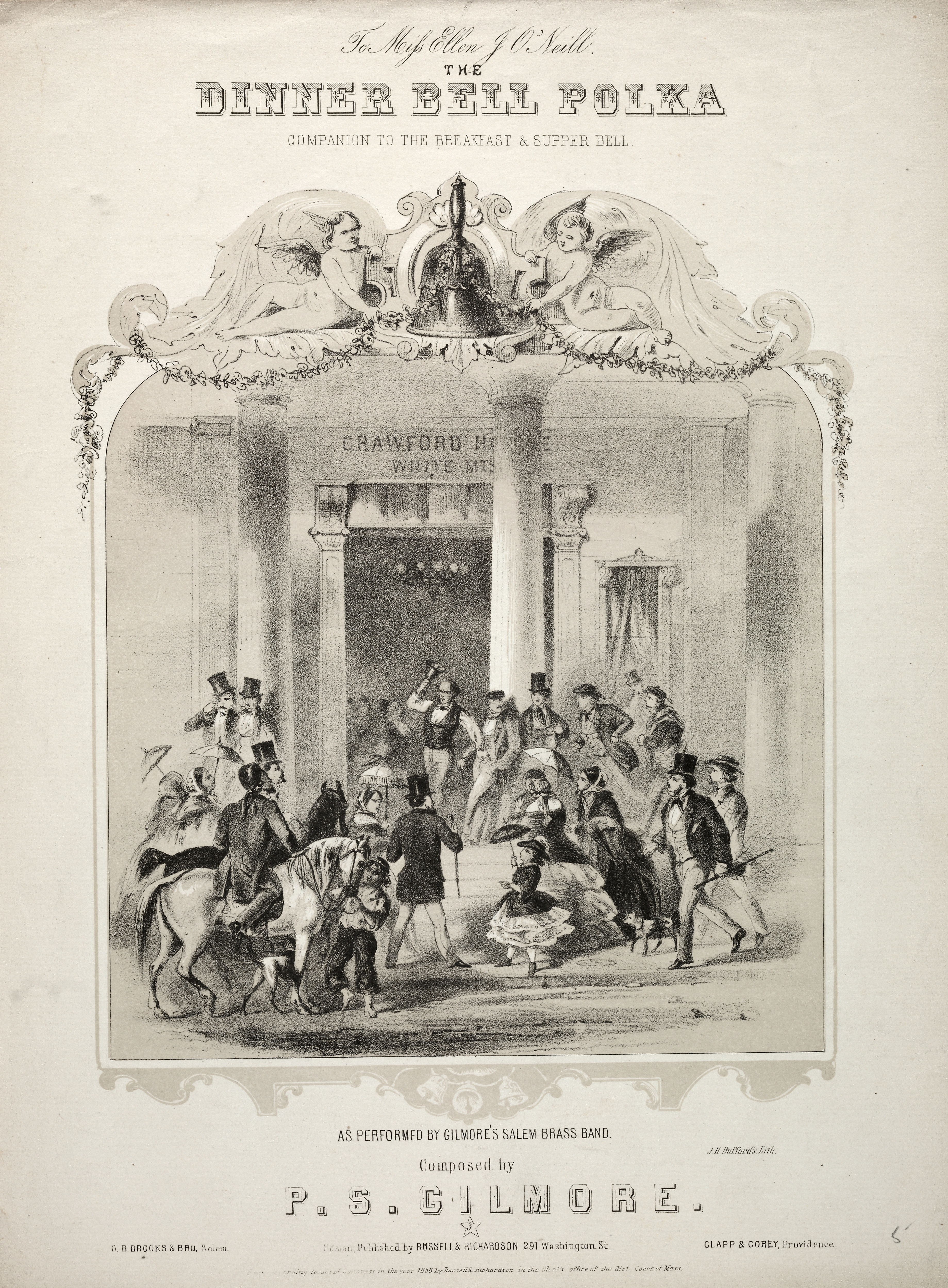 《晚餐钟声波尔卡乐谱封面》（the dinner bell polka sheet music cover）｜温斯洛·霍默 Winslow Homer｜约1858