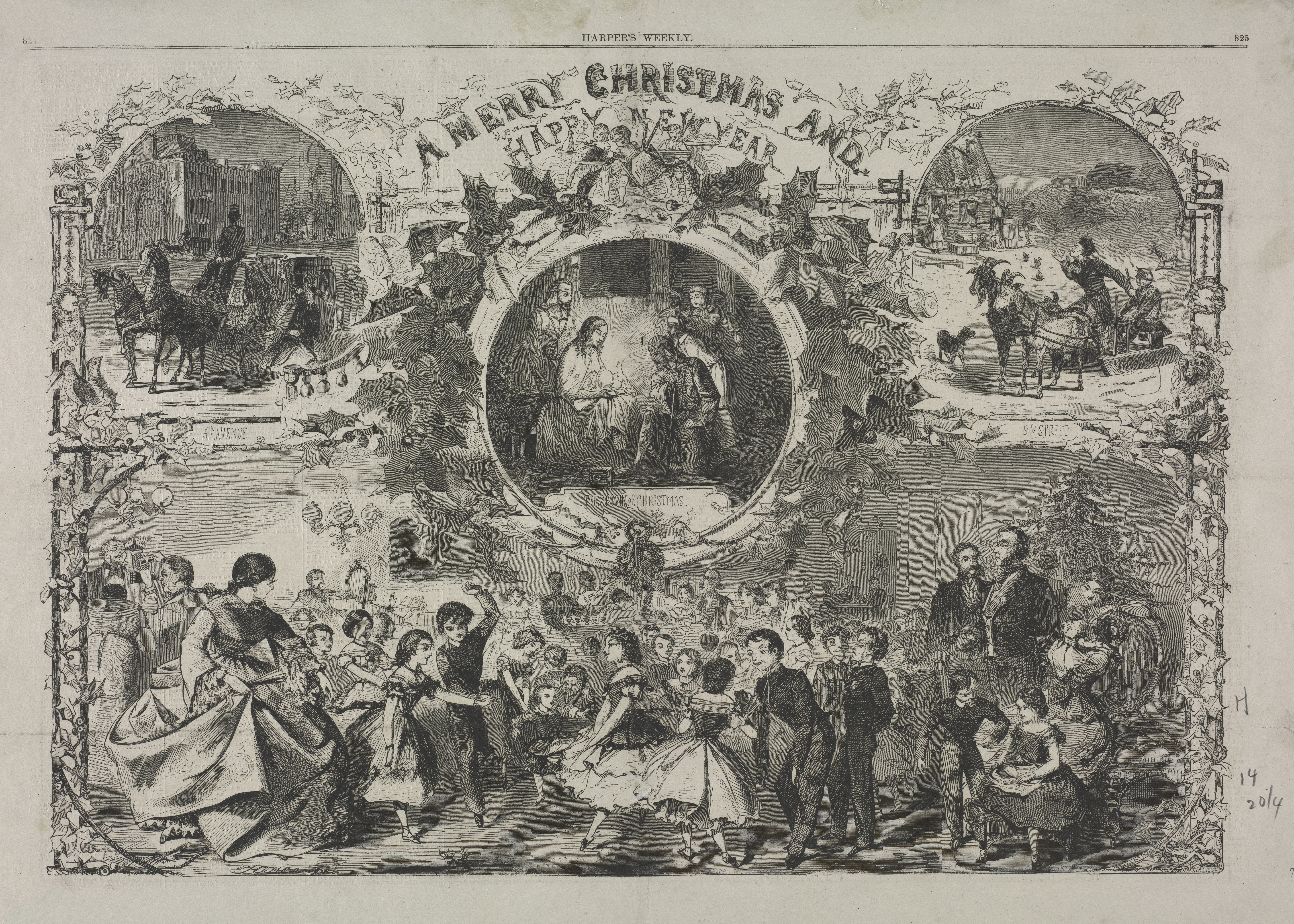 《圣诞快乐，新年快乐》（a merry christmas and a happy new year）｜温斯洛·霍默 Winslow Homer｜1859