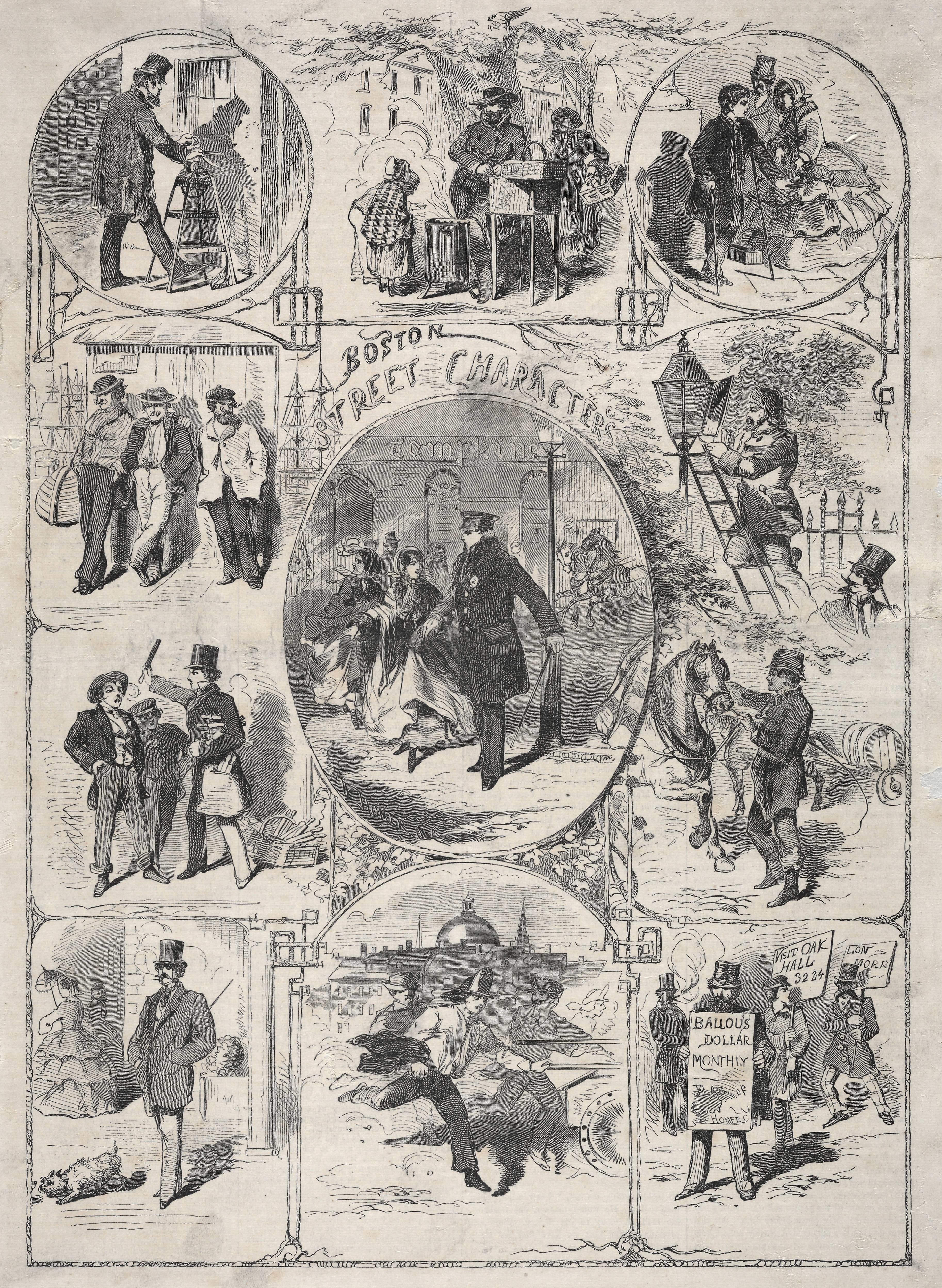 《波士顿街头人物》（boston street characters）｜温斯洛·霍默 Winslow Homer｜1859