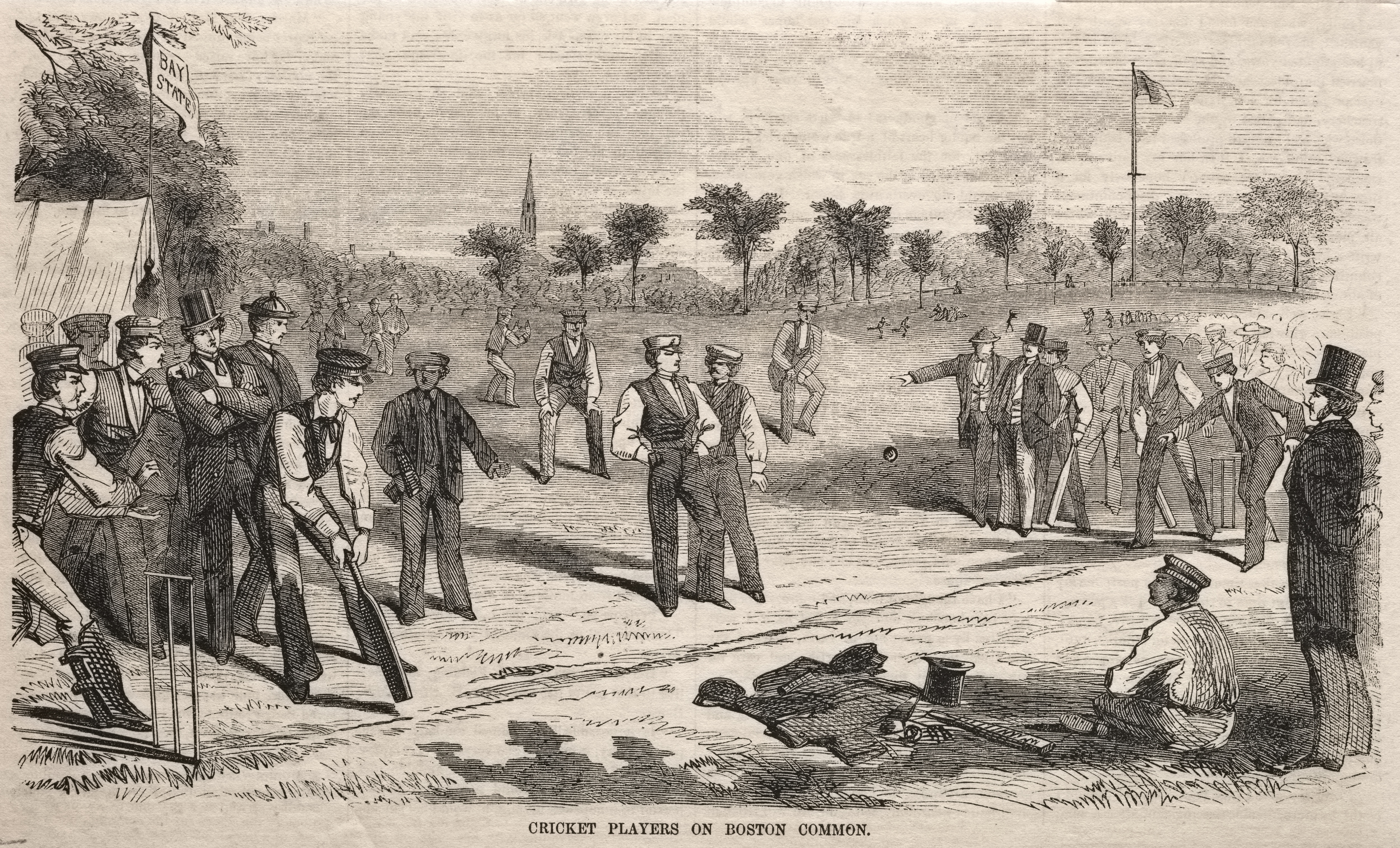 《波士顿公园的板球运动员》（cricket players on boston common）｜温斯洛·霍默 Winslow Homer｜1859