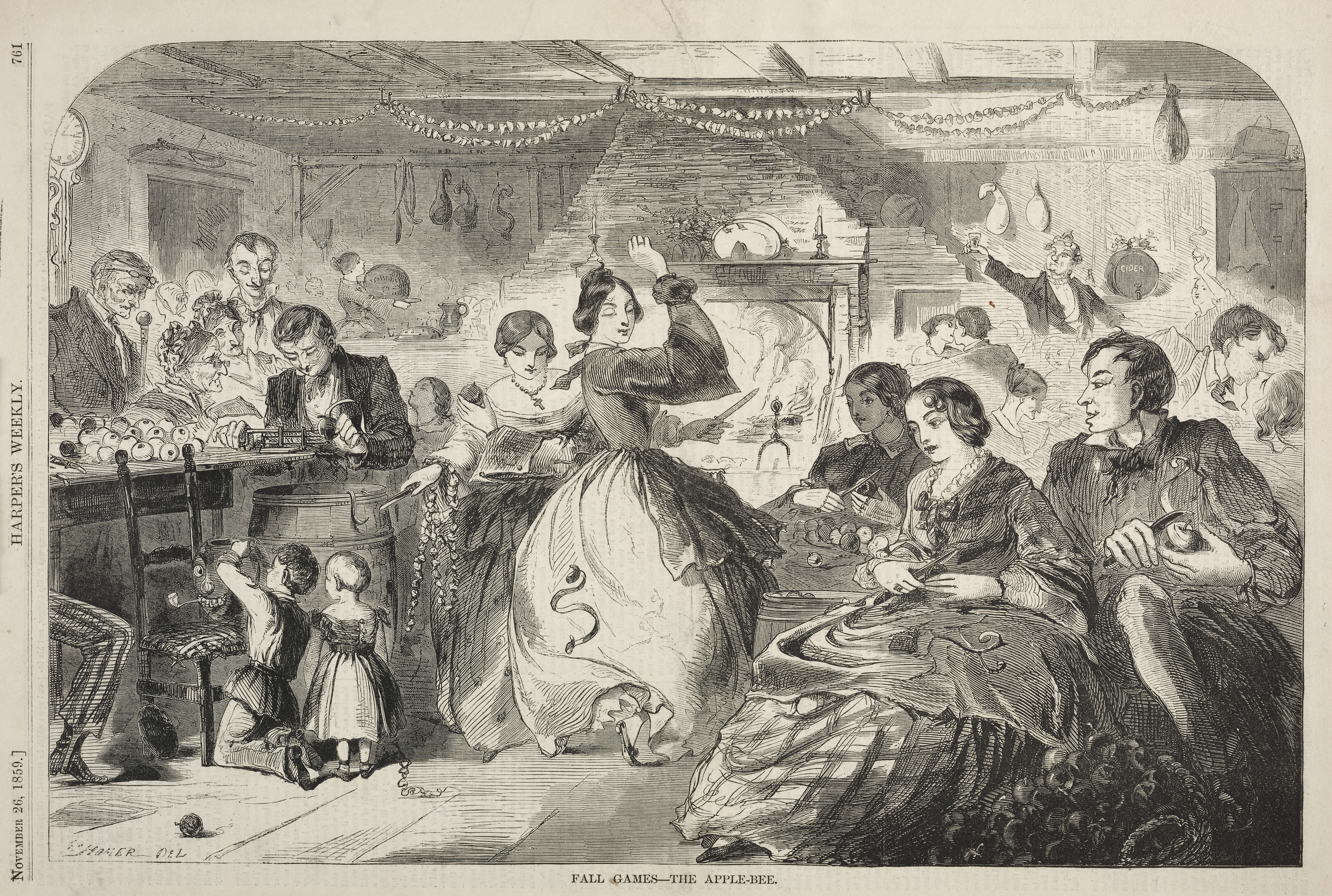 《秋季游戏苹果蜜蜂》（fall games the apple bee）｜温斯洛·霍默 Winslow Homer｜1859