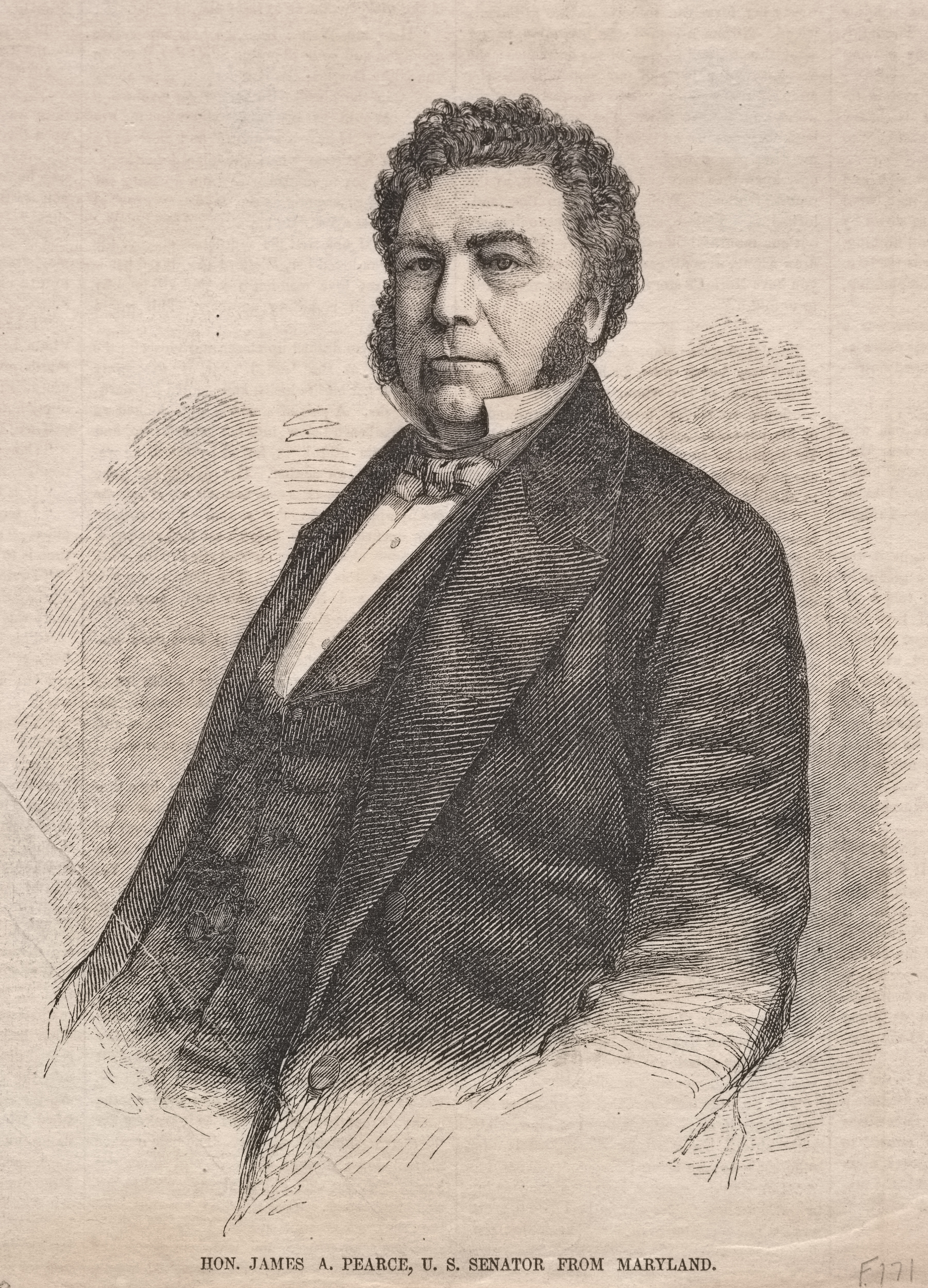 《马里兰州美国参议员詹姆斯·皮尔斯阁下》（hon james a pearce u s senator from maryland）｜温斯洛·霍默 Winslow Homer｜1859