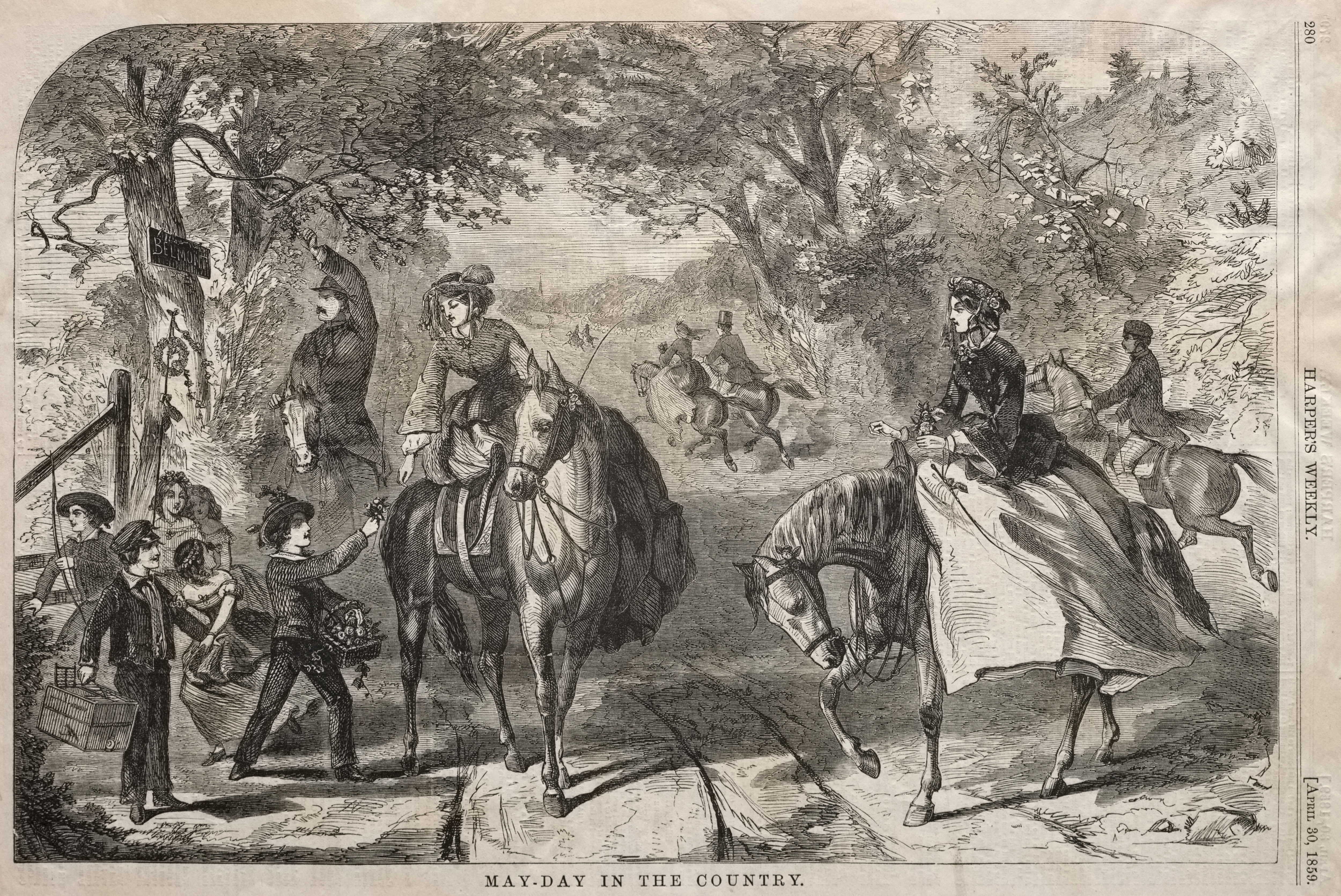 《在该国的五一劳动节》（may day in the country）｜温斯洛·霍默 Winslow Homer｜1859
