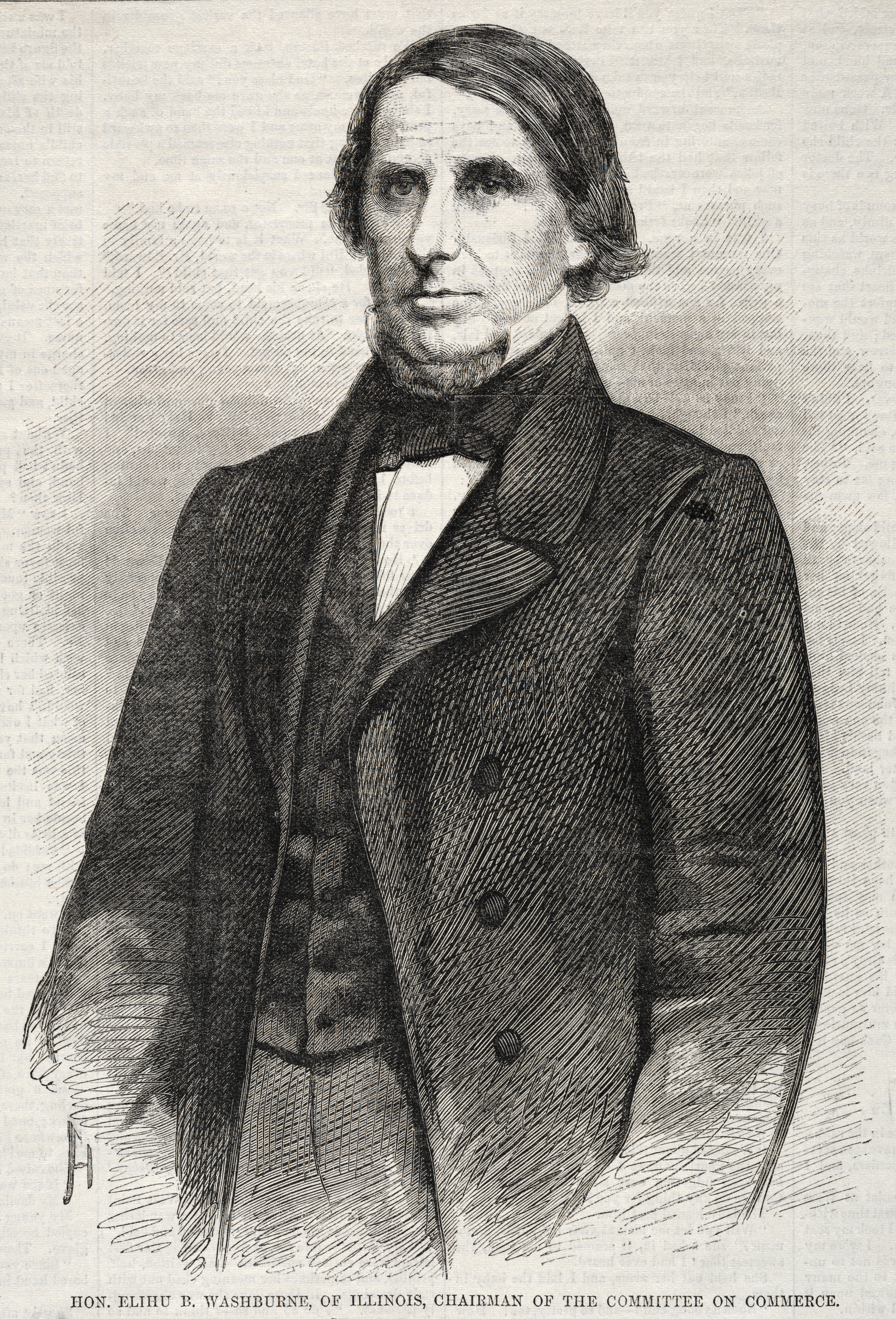 《商业委员会主席、伊利诺伊州埃利胡·沃什伯恩阁下》（hon elihu b washburne of illinois chairman of the committee on commerce）｜温斯洛·霍默 Winslow Homer｜1860
