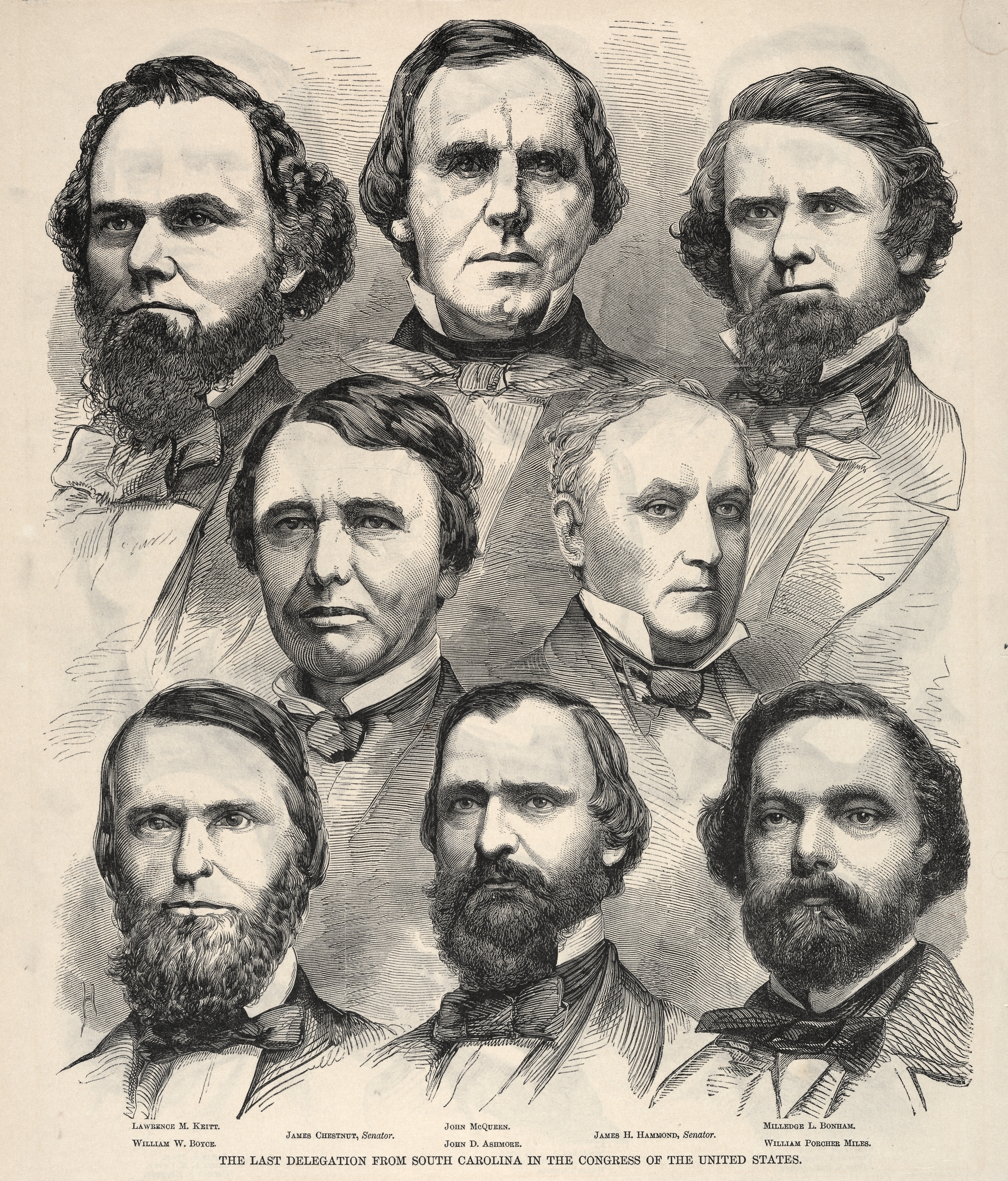 《南卡罗来纳州最后一个代表团出席美国国会》（the last delegation from south carolina in the congress of the united states）｜温斯洛·霍默 Winslow Homer｜1860
