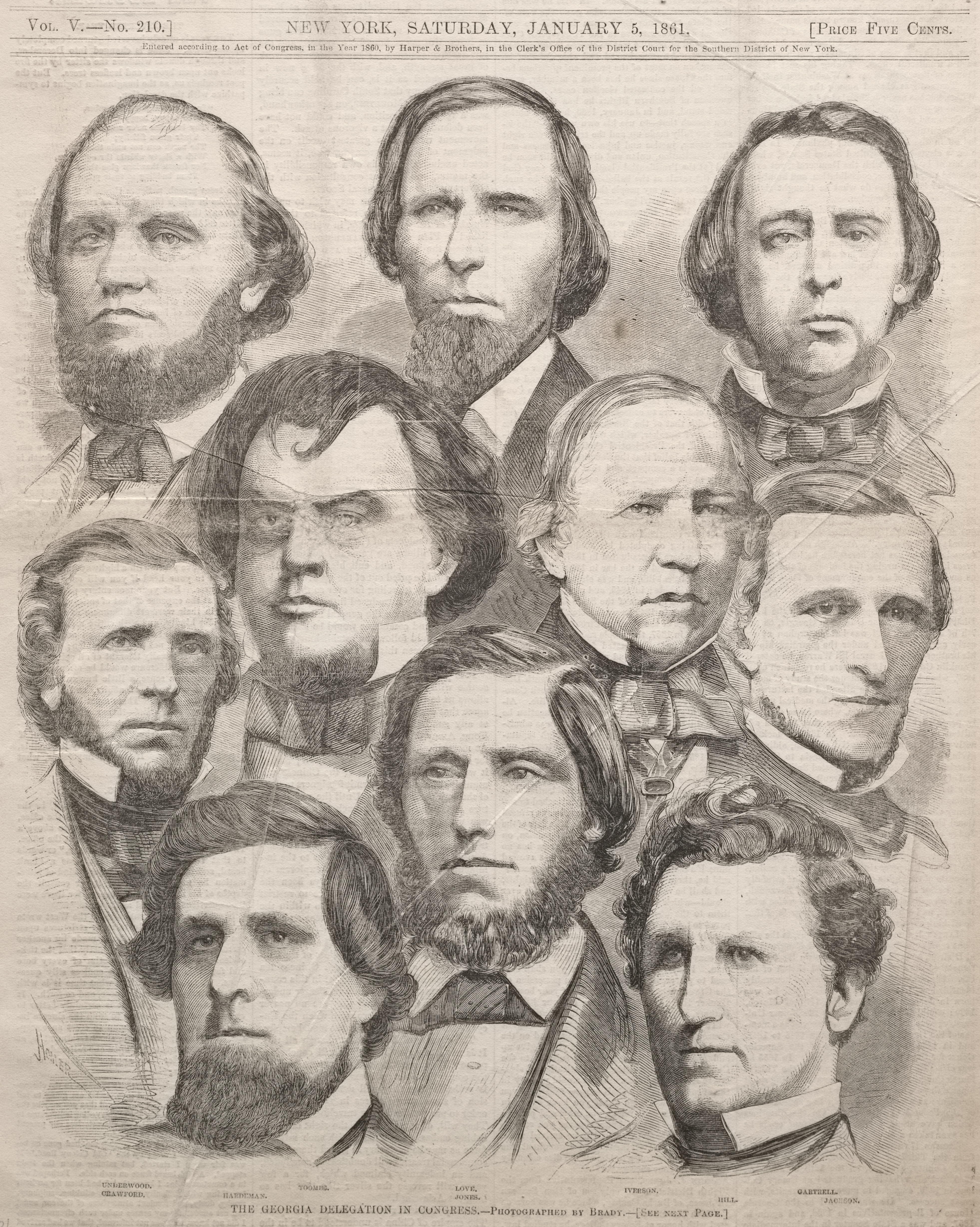 《格鲁吉亚国会代表团》（the georgia delegation in congress）｜温斯洛·霍默 Winslow Homer｜1861