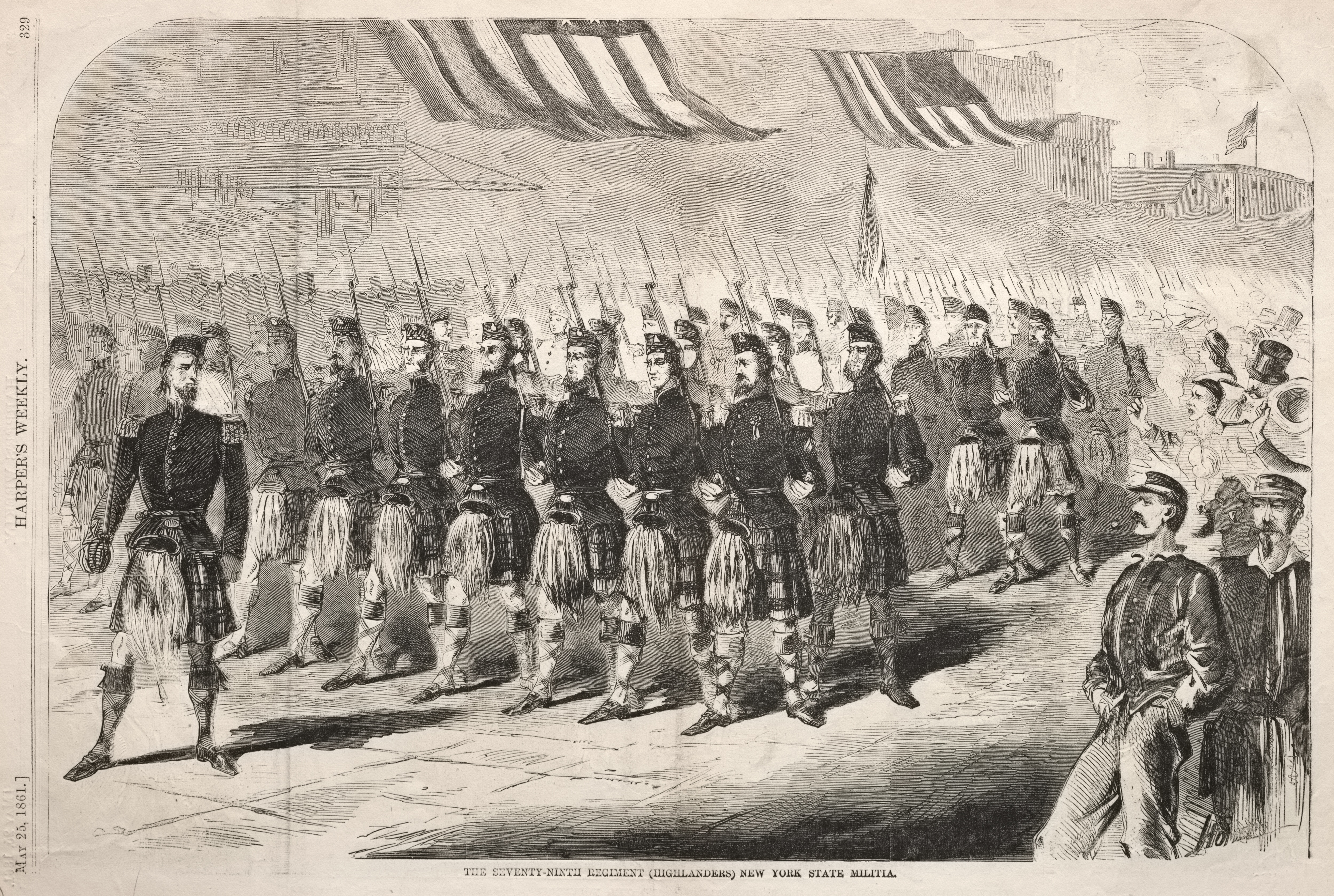 《纽约州民兵高地人第七十九团》（the seventy ninth regiment highlanders new york state militia）｜温斯洛·霍默 Winslow Homer｜1861