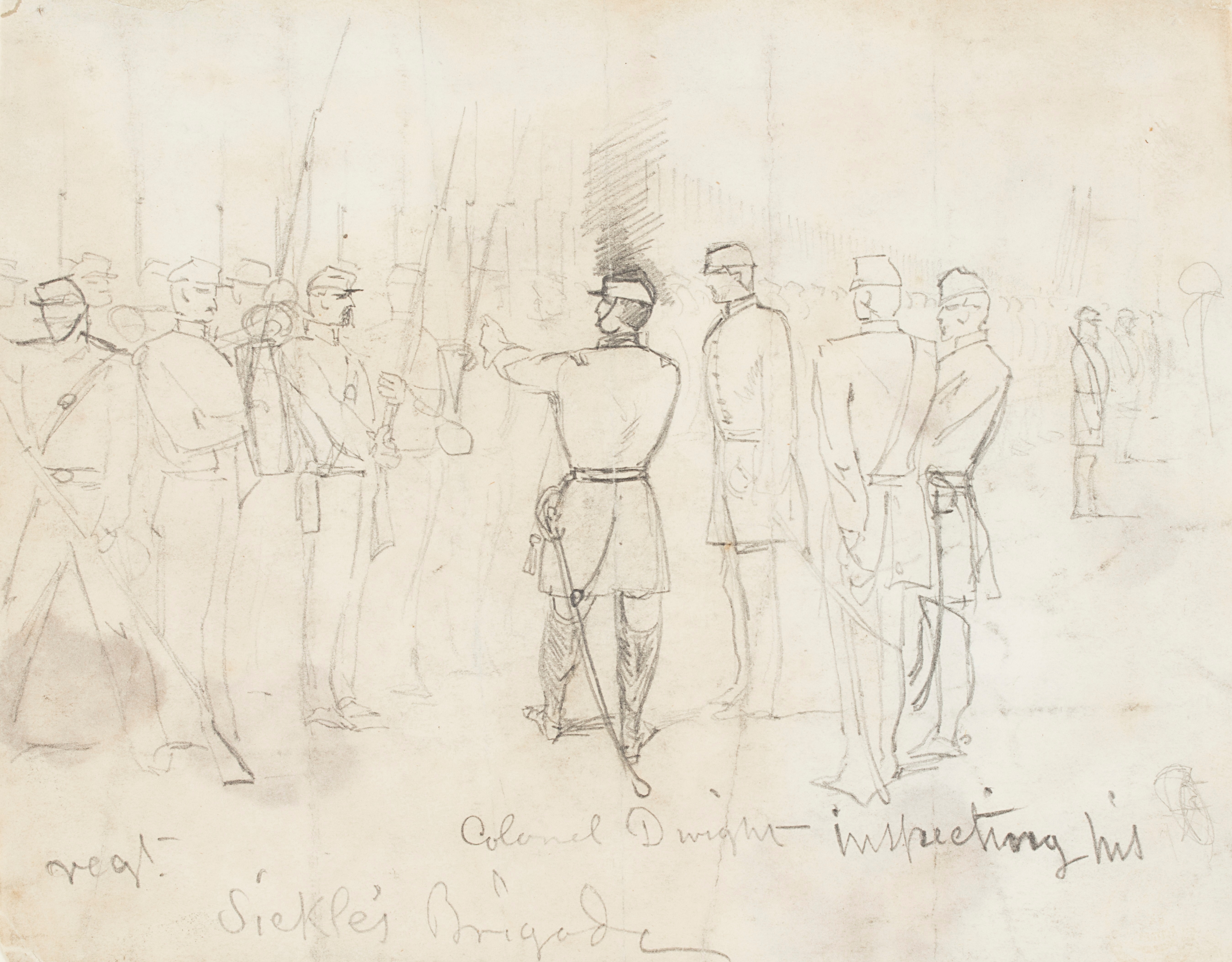 《德怀特上校视察他的团》（col dwight inspecting his regiment）｜温斯洛·霍默 Winslow Homer｜1862