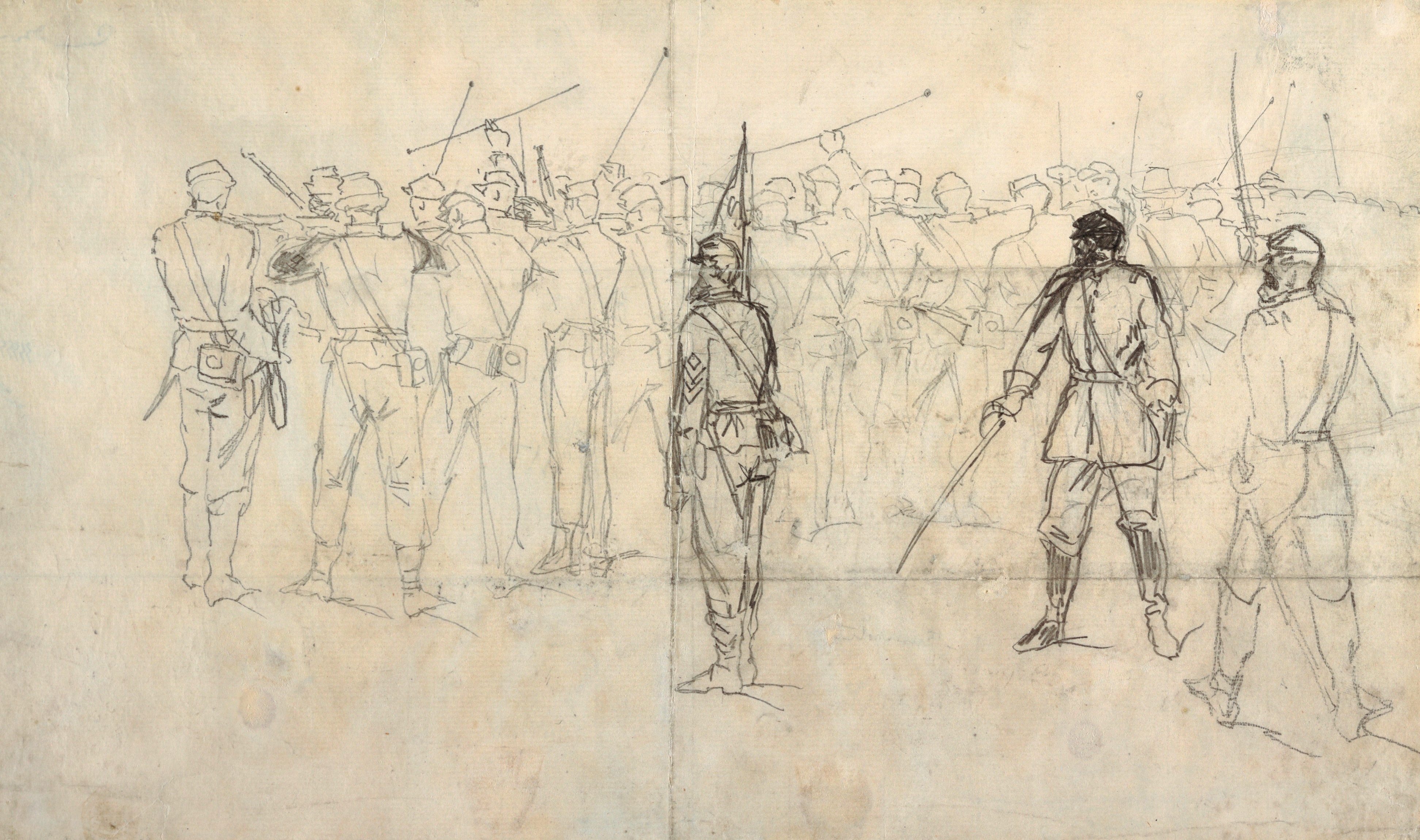 《步兵步枪演习》（infantry rifle drill）｜温斯洛·霍默 Winslow Homer｜1862