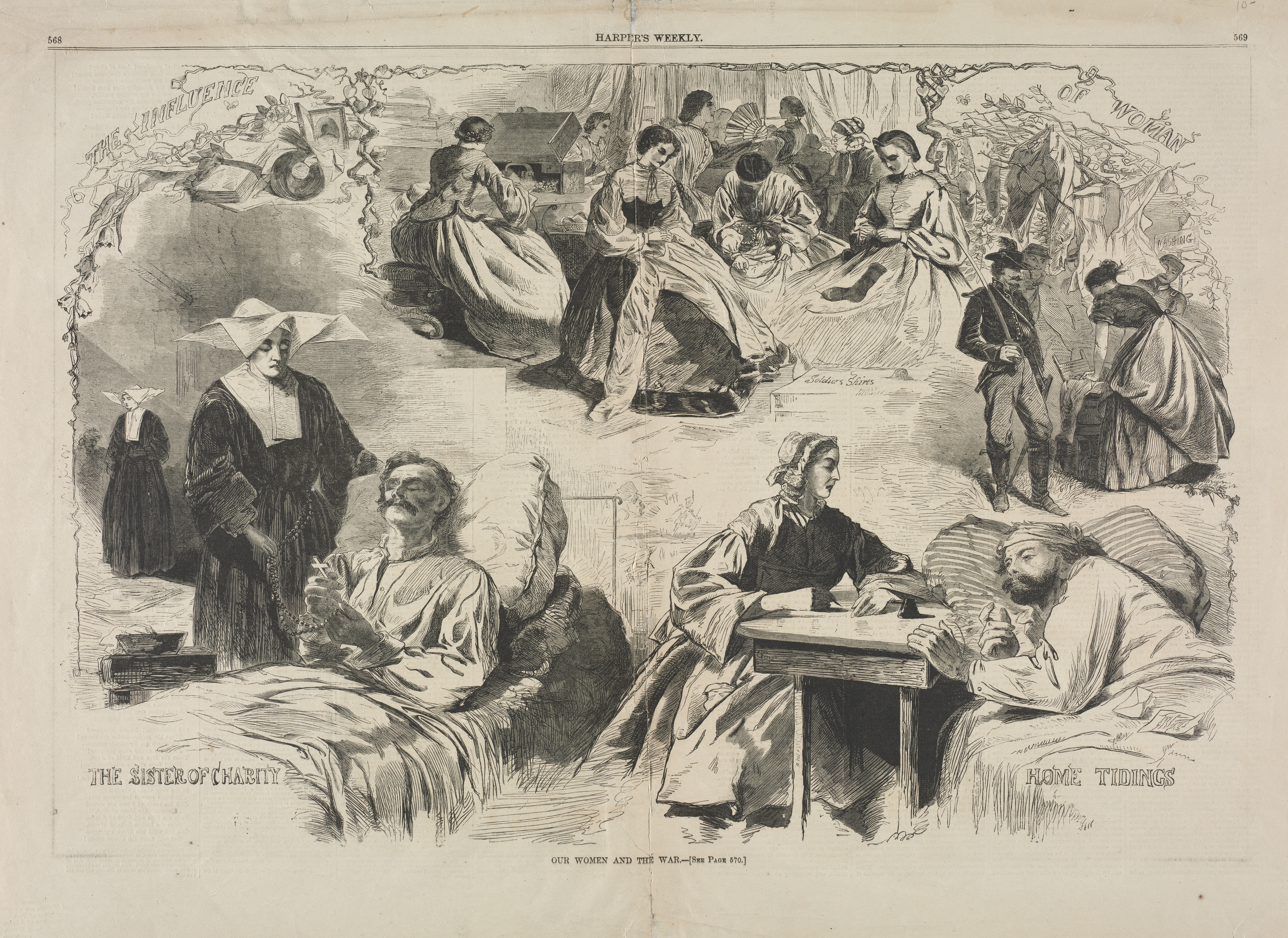 《我们的妇女和战争》（our women and the war）｜温斯洛·霍默 Winslow Homer｜1862